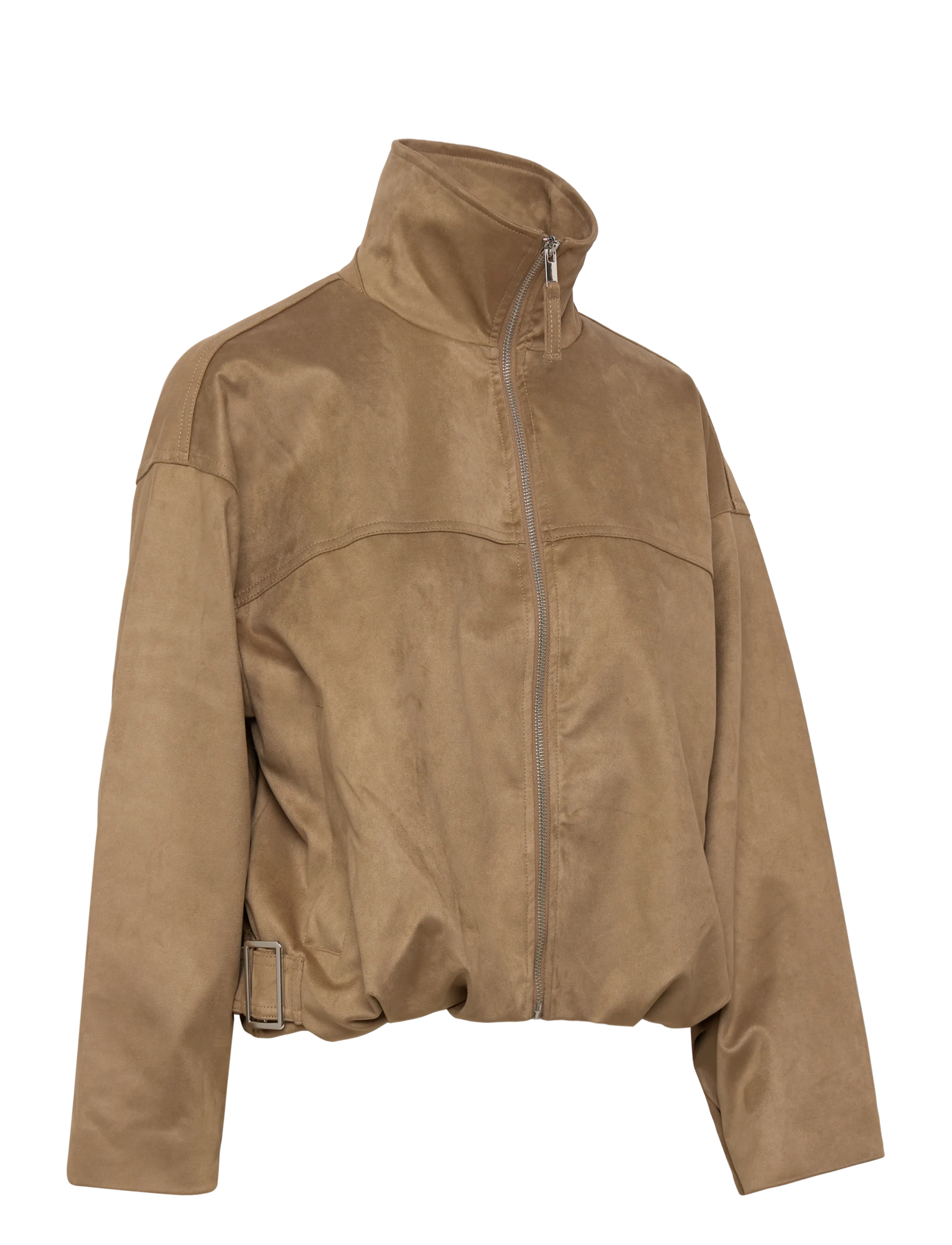 Gina Tricot - Faux suede high neck jacket - kevadjoped - olive green (6370) - 3
