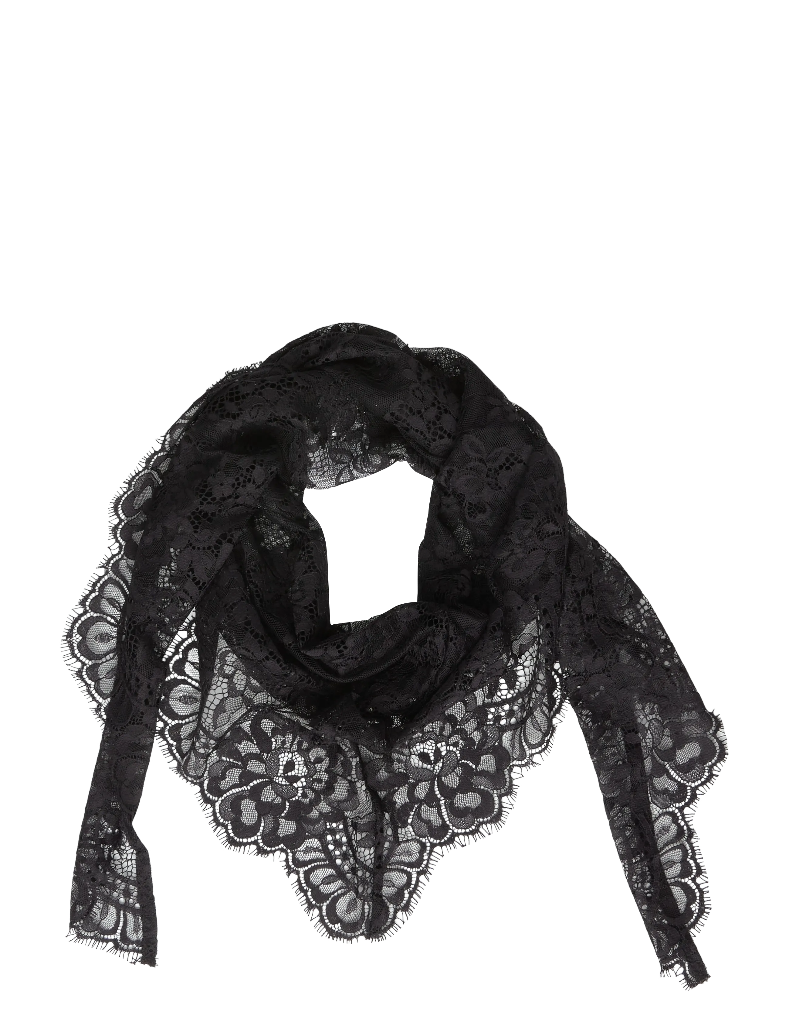 Gina Tricot Lace hip scarf - Transitional Layering - BLACK (9000) / black
