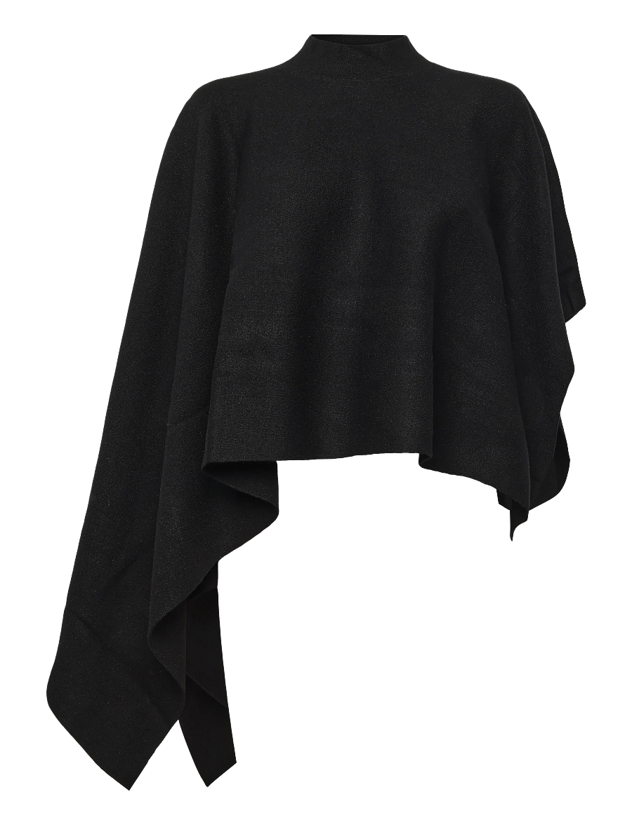 Gina Tricot - Knitted cape top - ponchos & capes - black (9000) - 0