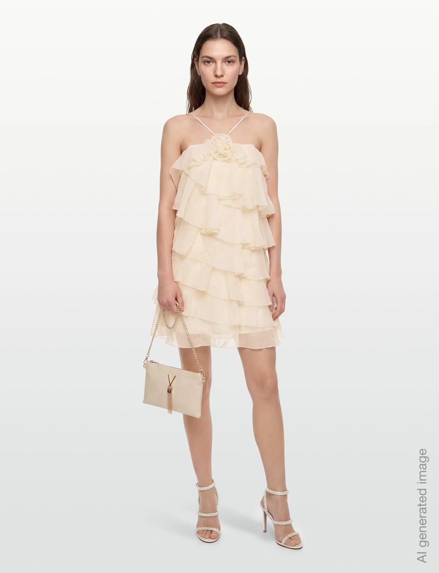 Gina Tricot - Frill mini dress - konfirmatsioon - creme (1263) - 0