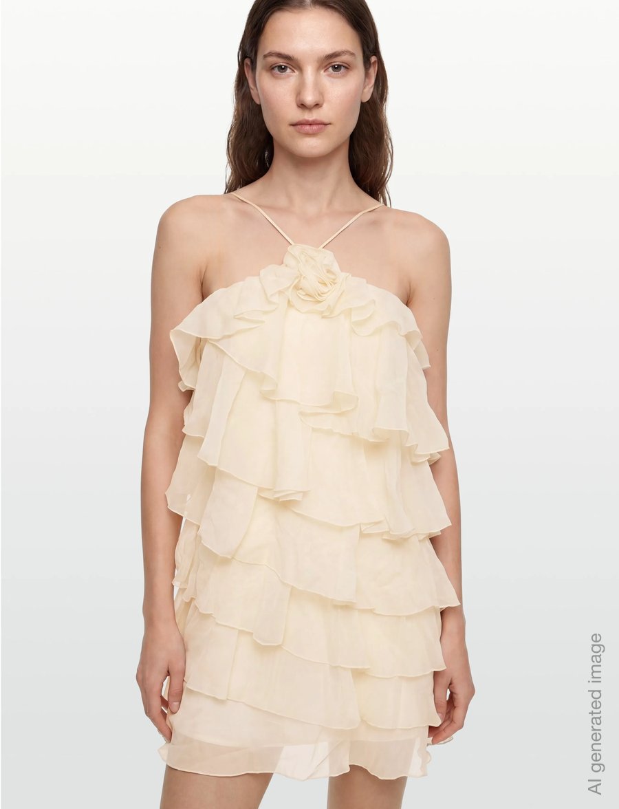 Gina Tricot - Frill mini dress - konfirmatsioon - creme (1263) - 3