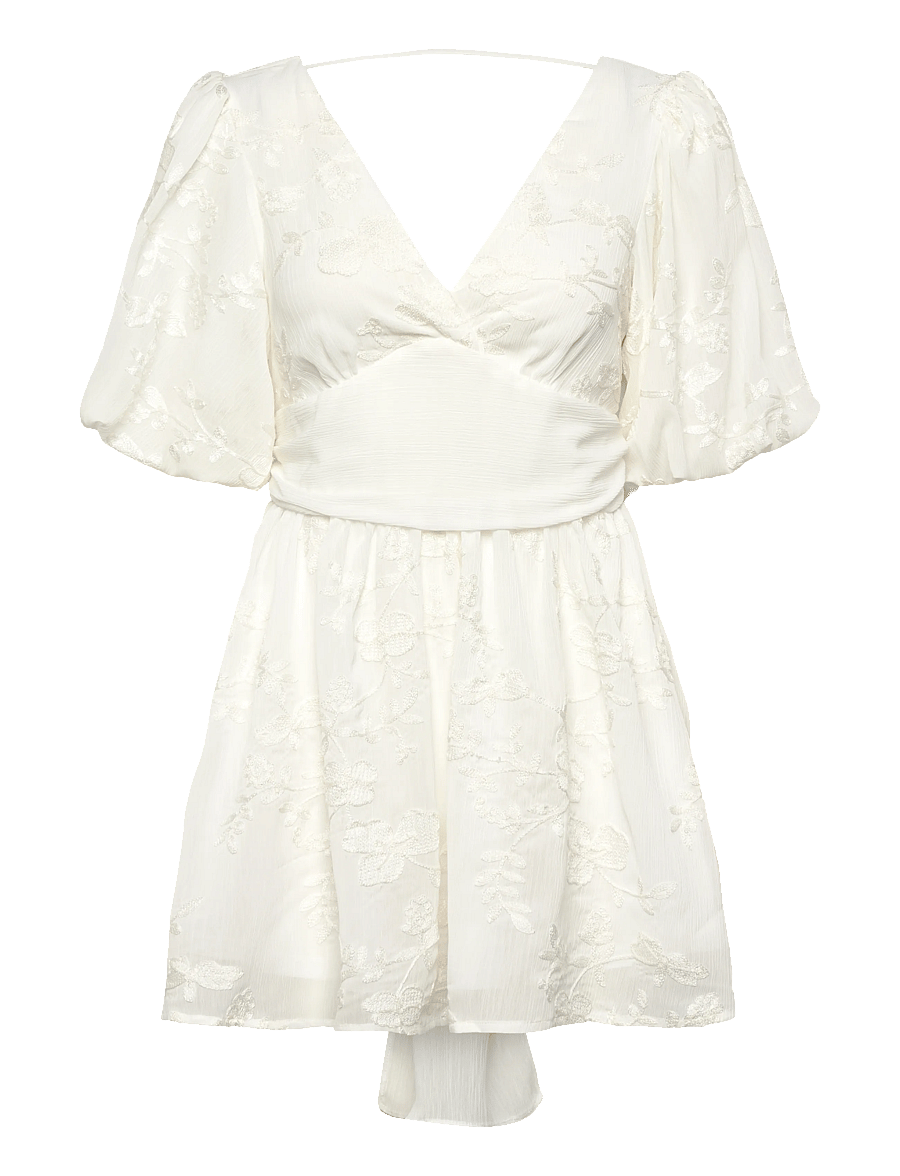 Gina Tricot - Embroidered mini dress - kurze kleider - offwhite - 1