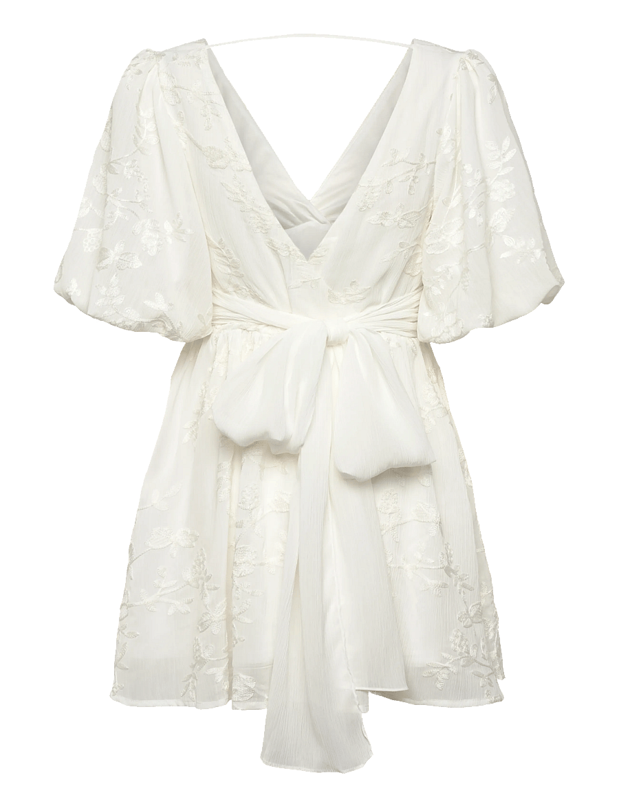 Gina Tricot - Embroidered mini dress - kurze kleider - offwhite - 2