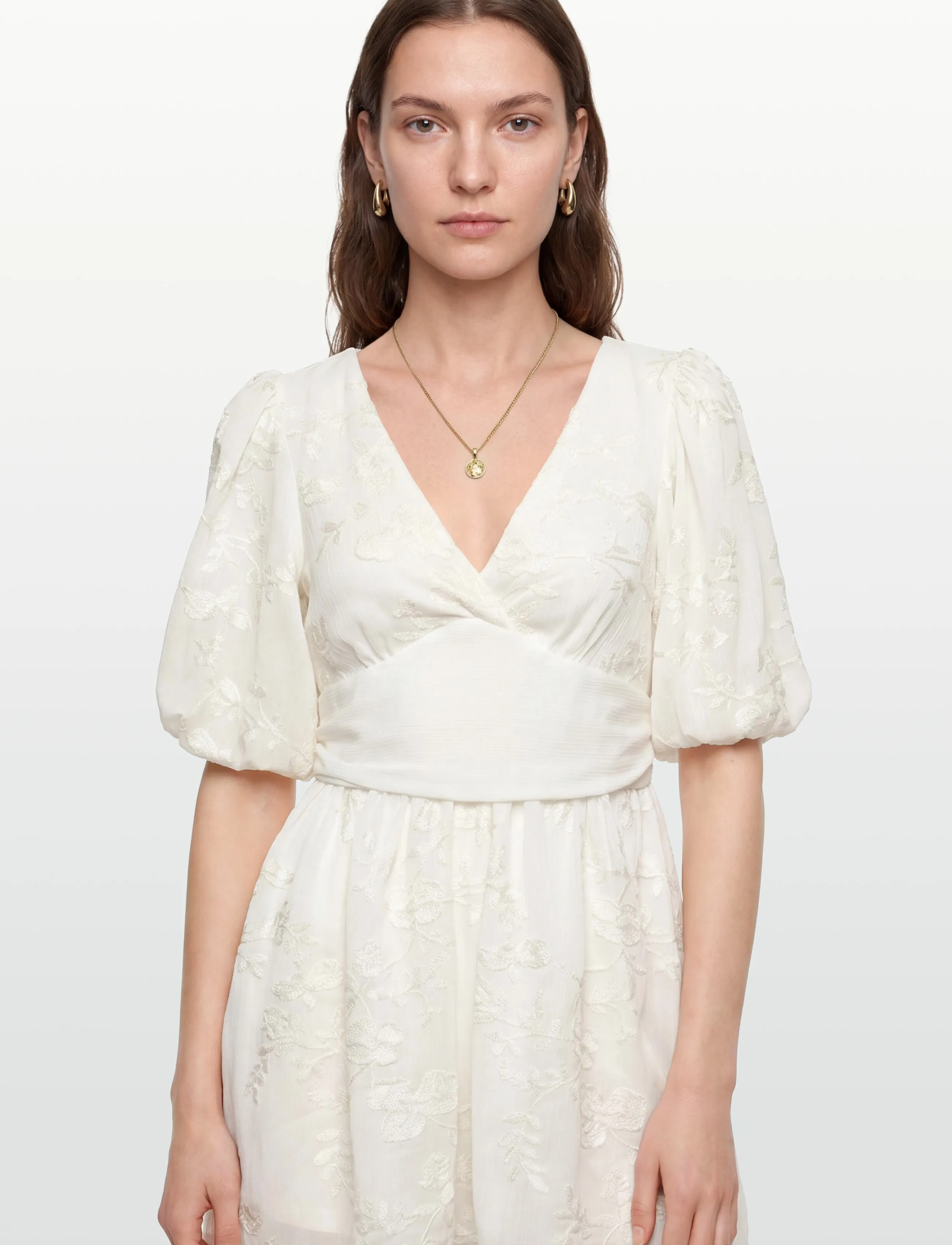 Gina Tricot - Embroidered mini dress - robes courtes - offwhite - 3