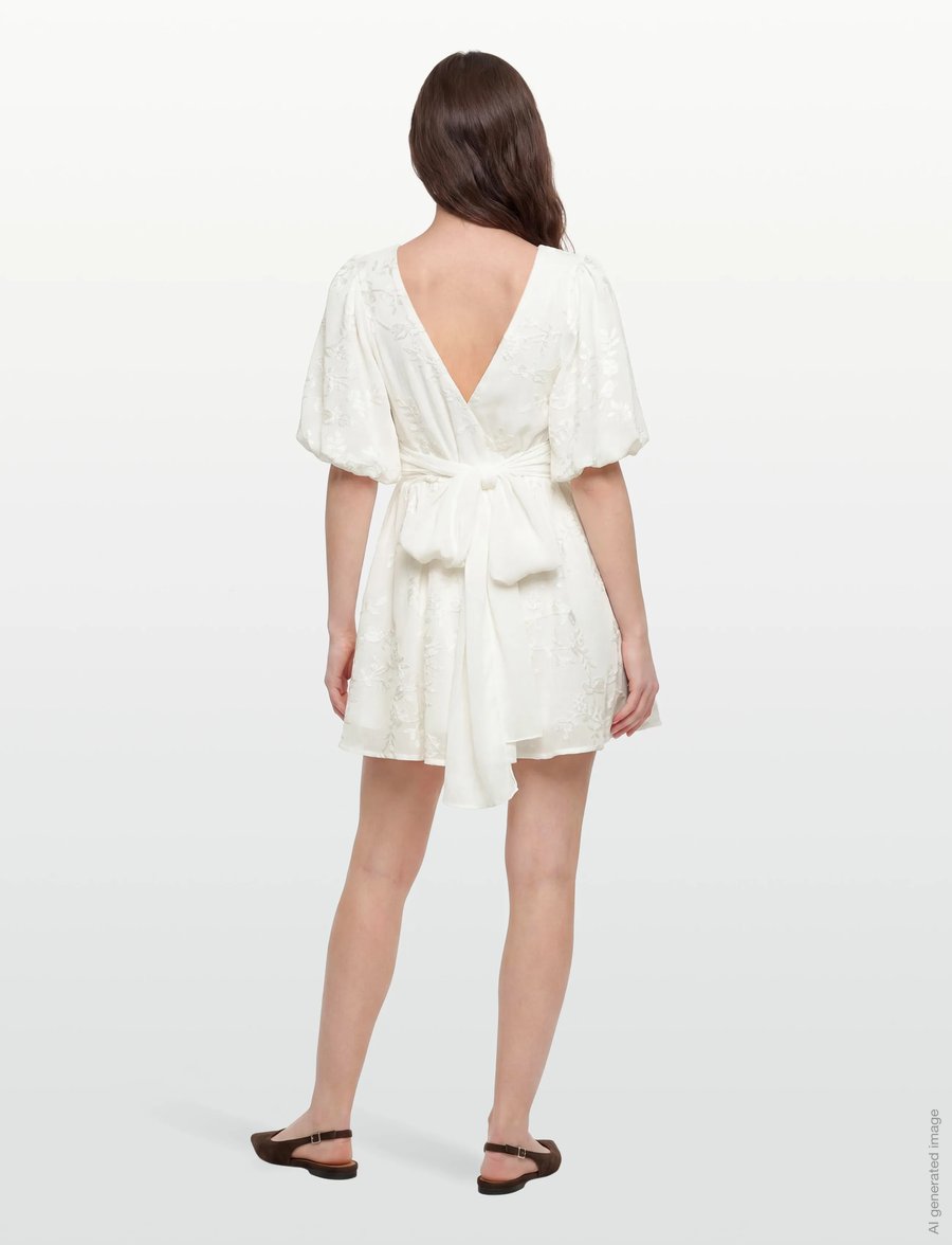 Gina Tricot - Embroidered mini dress - kurze kleider - offwhite - 4
