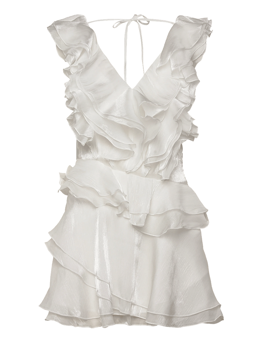 Gina Tricot - Frill mini dress - konfirmation - offwhite - 1