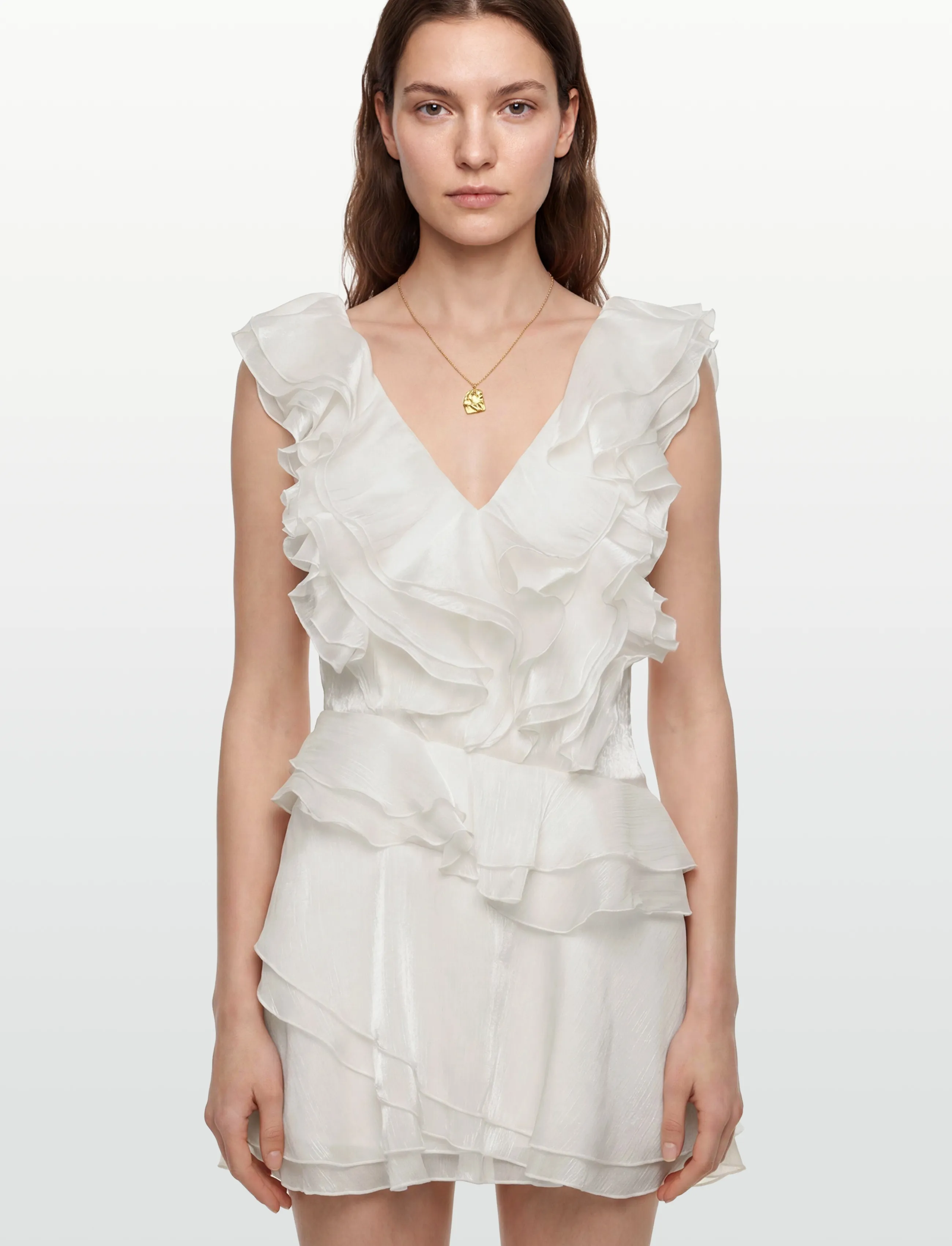 Gina Tricot - Frill mini dress - confirmation - offwhite - 3