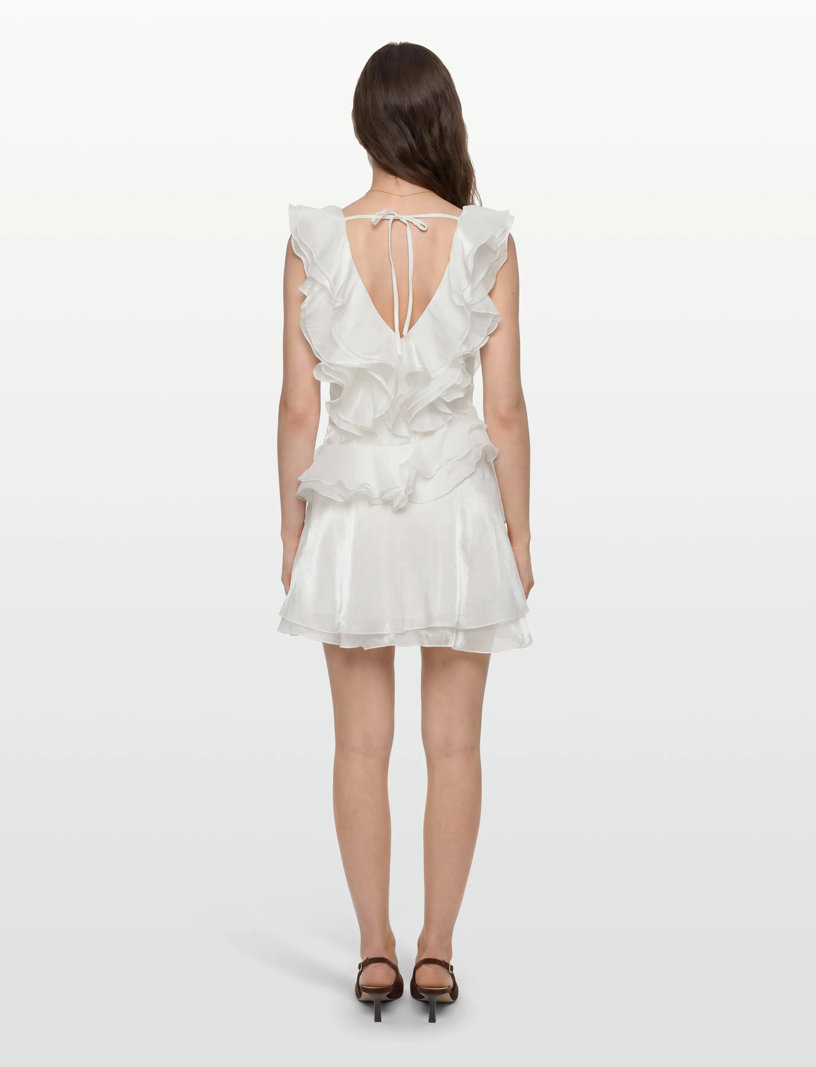 Gina Tricot - Frill mini dress - confirmation - offwhite - 4
