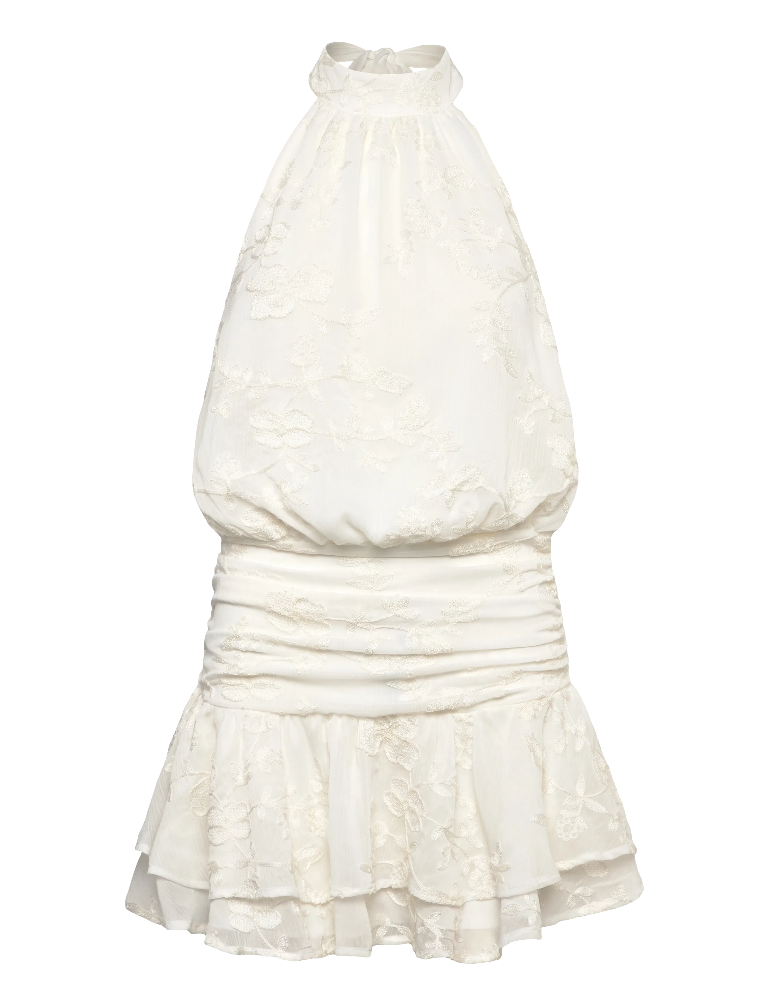 Gina Tricot Embroidery mini dress - Kurze Kleider - OFFWHITE / cream