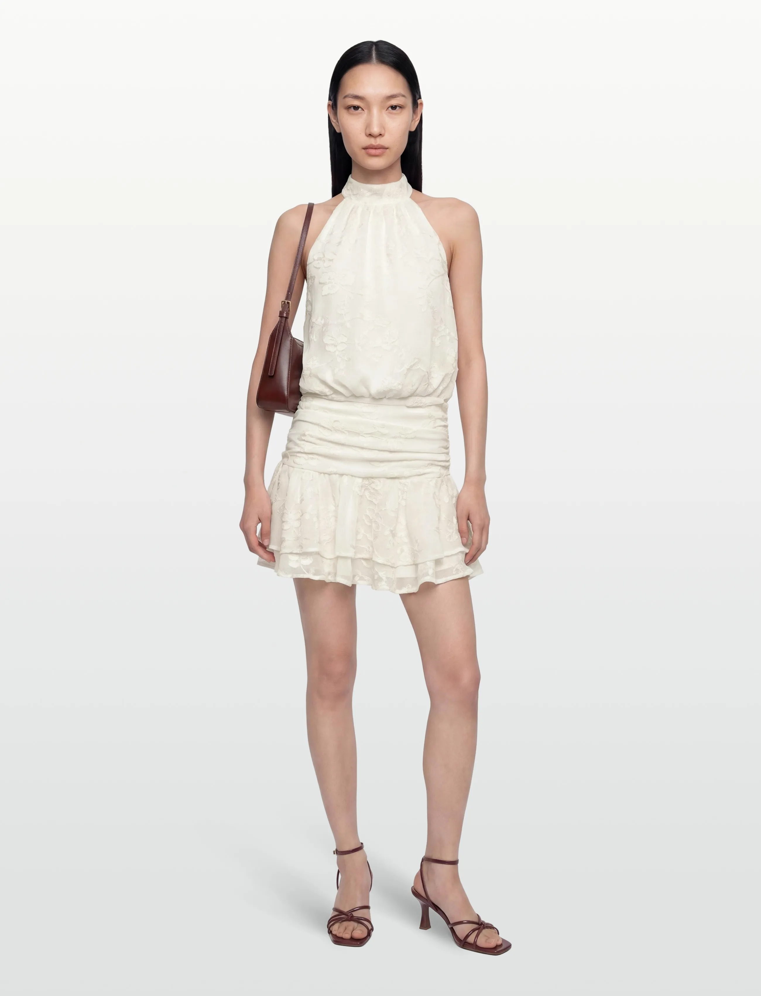 Gina Tricot Embroidery mini dress - Nyheder - OFFWHITE / cream