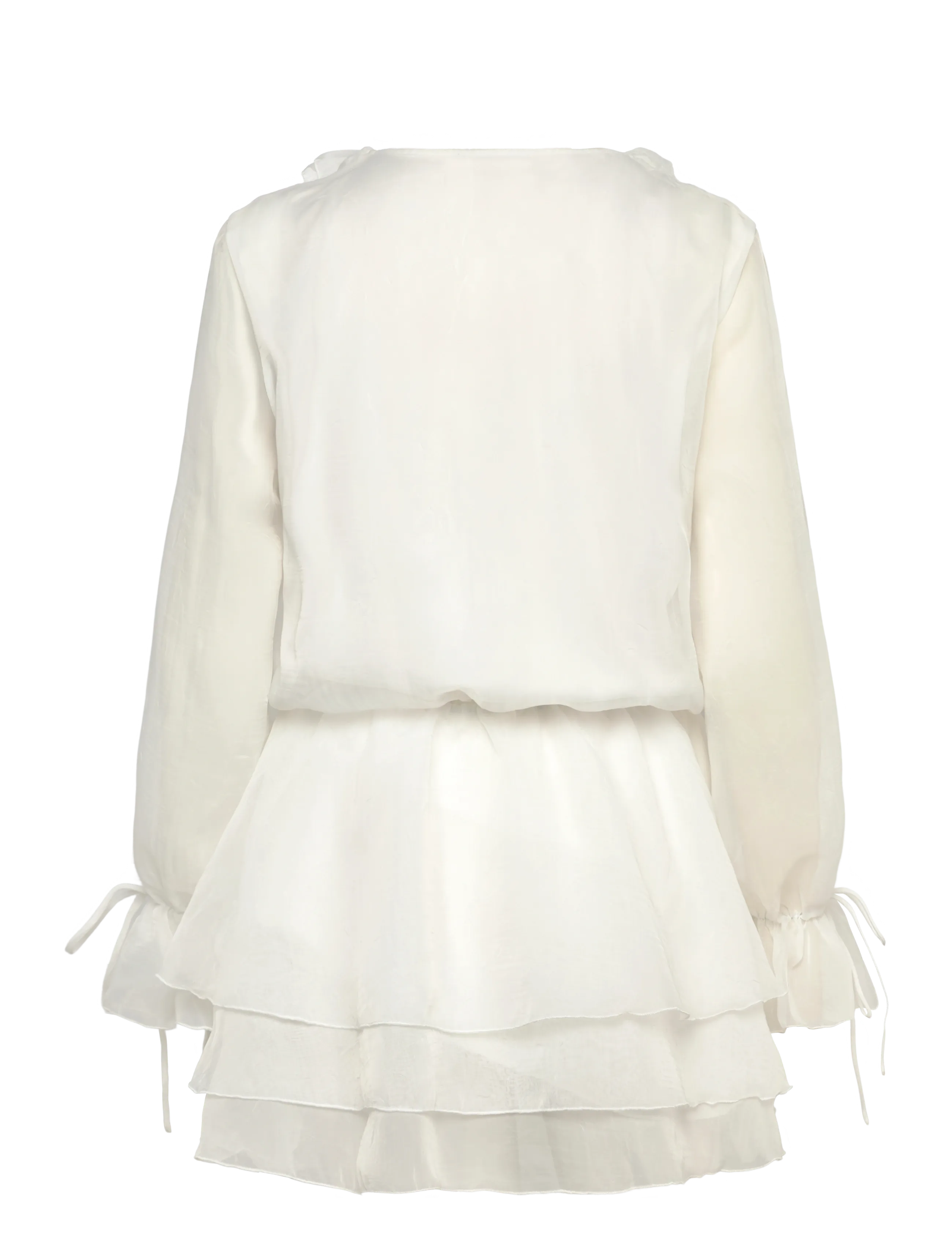Gina Tricot - Long sleeve frill mini dress - confirmation - offwhite - 1