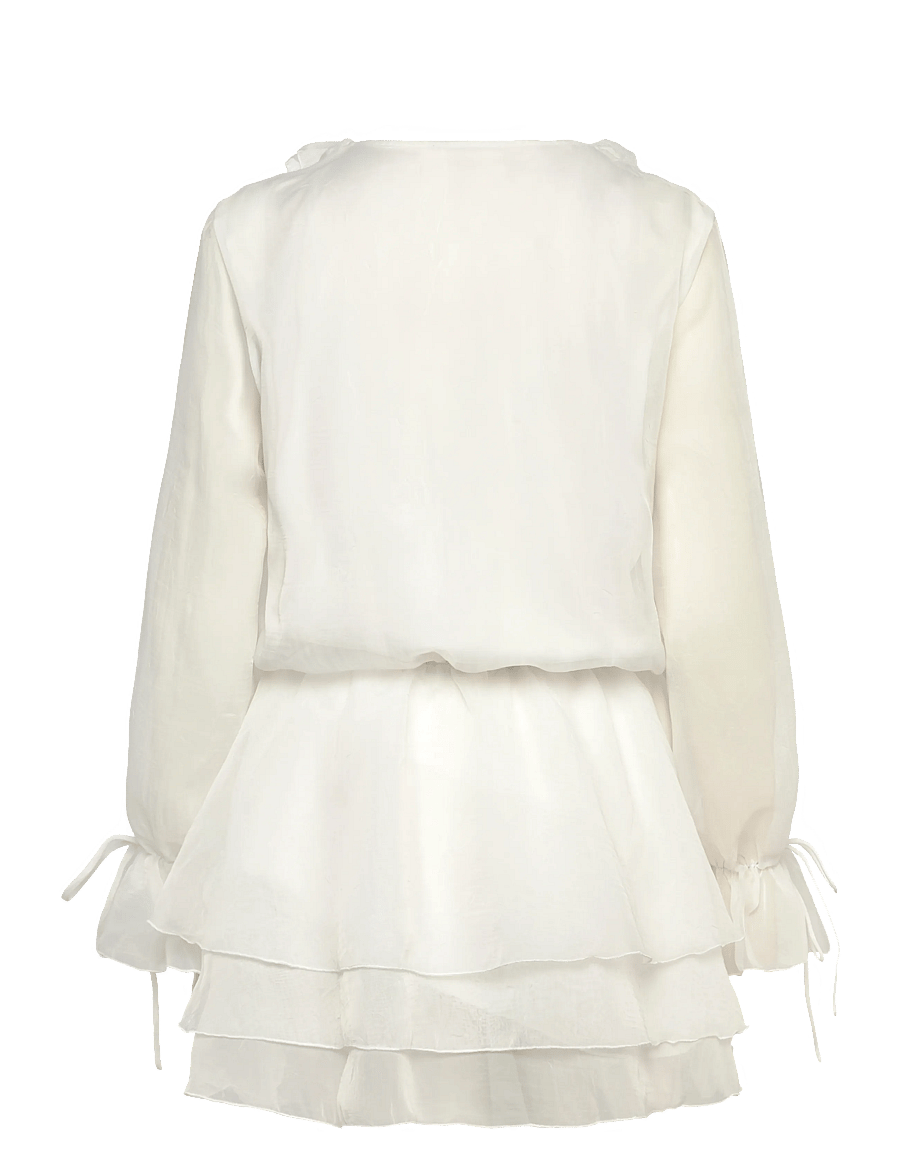 Gina Tricot - Long sleeve frill mini dress - konfirmation - offwhite - 2