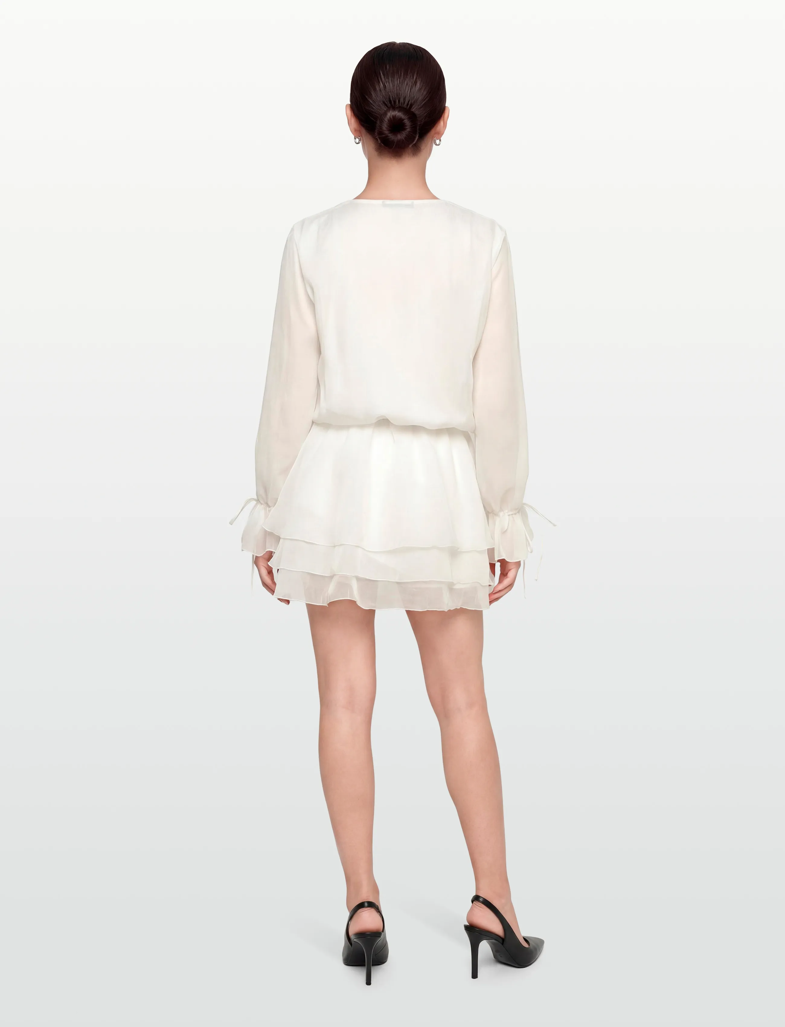Gina Tricot - Long sleeve frill mini dress - confirmation - offwhite - 4