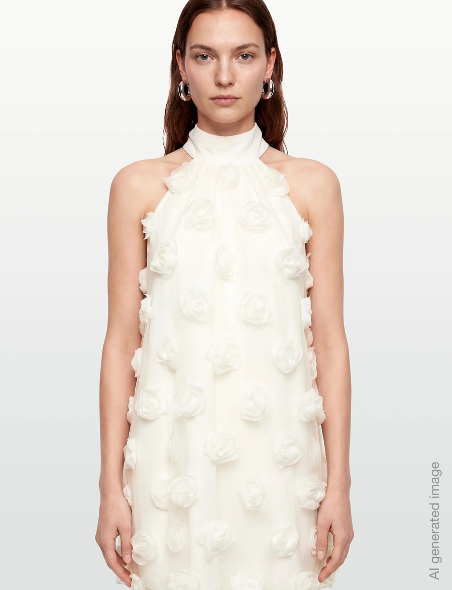Gina Tricot - Wide halterneck mini dress - korta klänningar - offwhite - 3