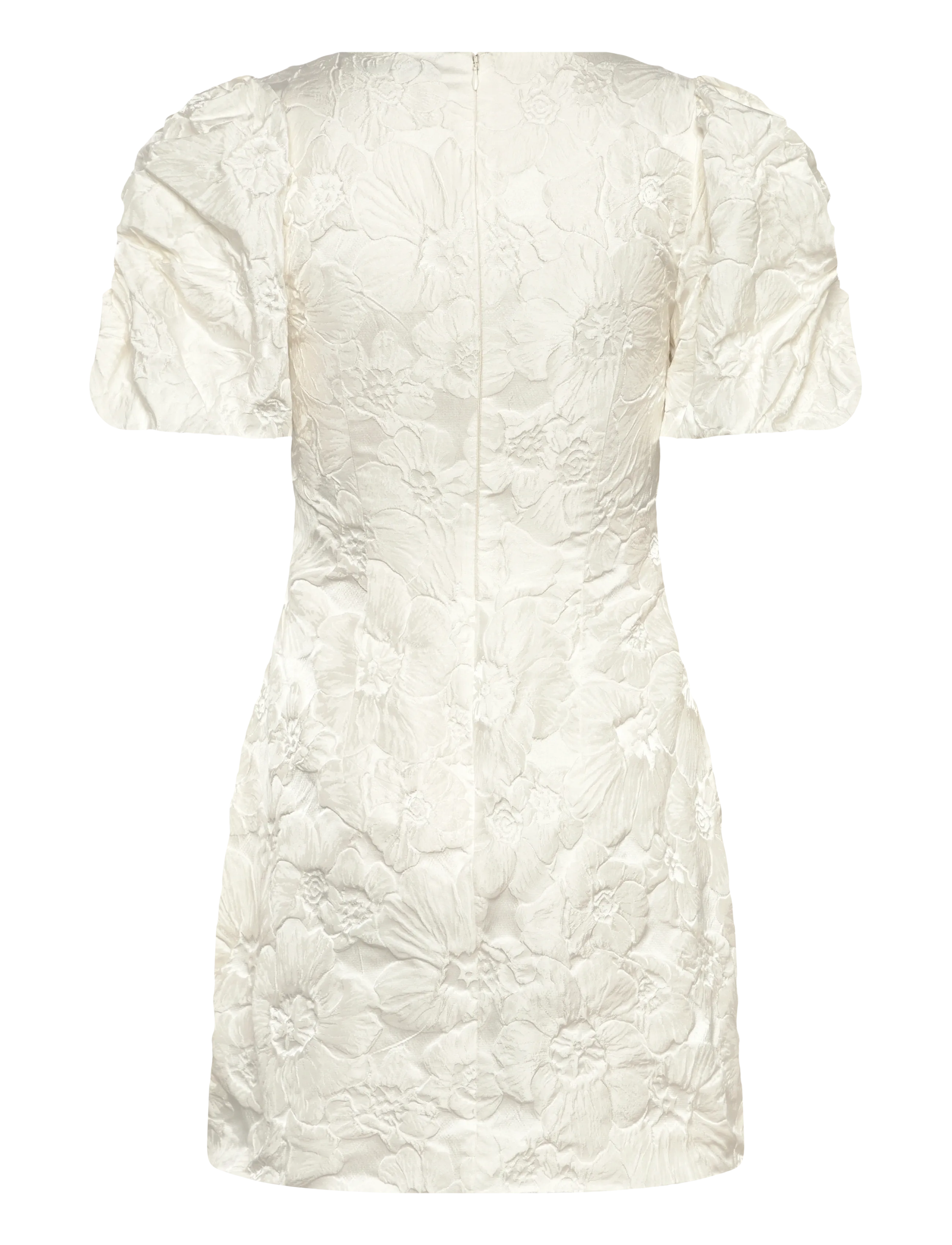 Gina Tricot - Brocade puffsleeve mini dress - kurze kleider - offwhite - 2
