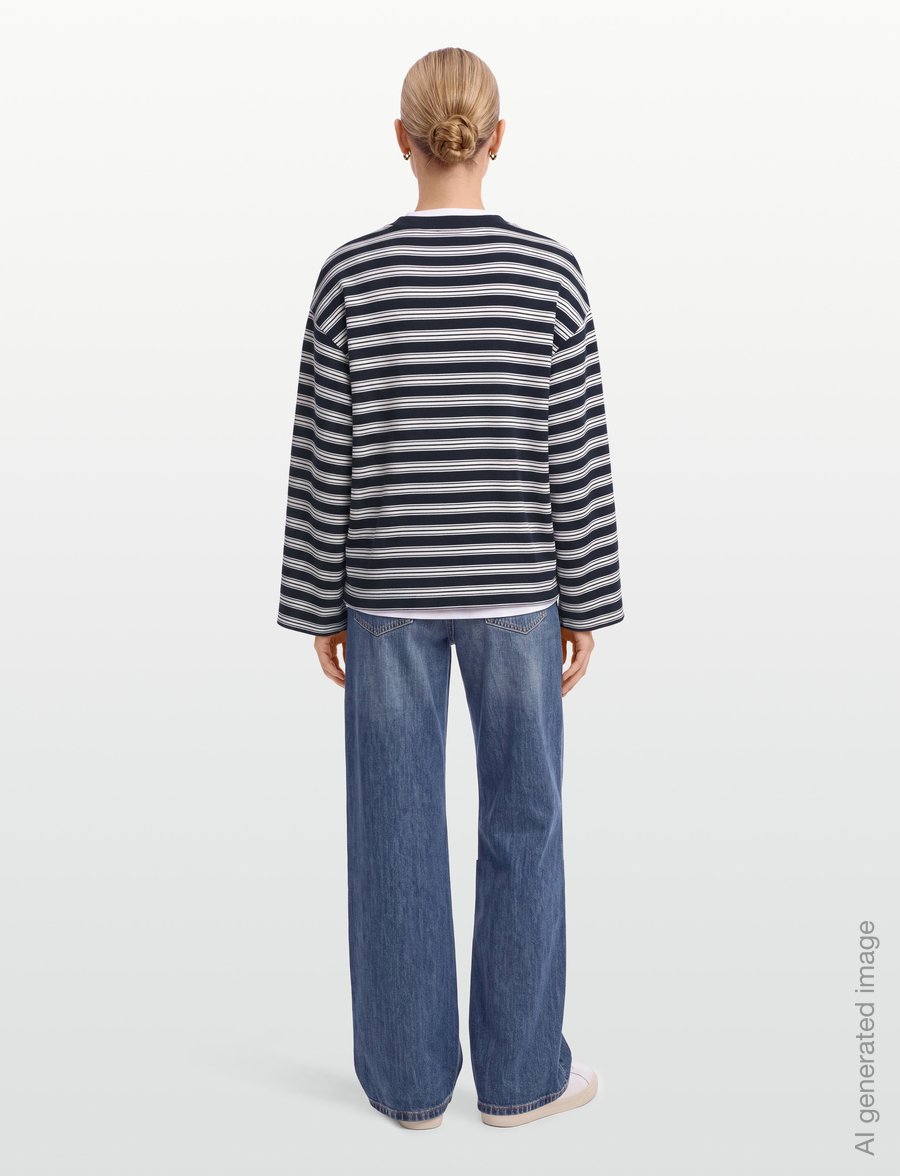 Gina Tricot - Stripe long sleeve tee - pikkade varrukatega topid - sky captain irregular stripe - 4