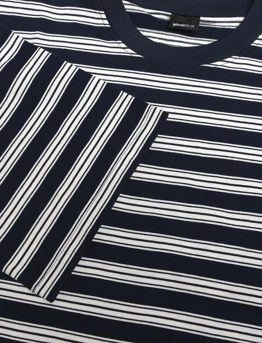 Gina Tricot - Stripe long sleeve tee - langærmede toppe - sky captain irregular stripe - 2