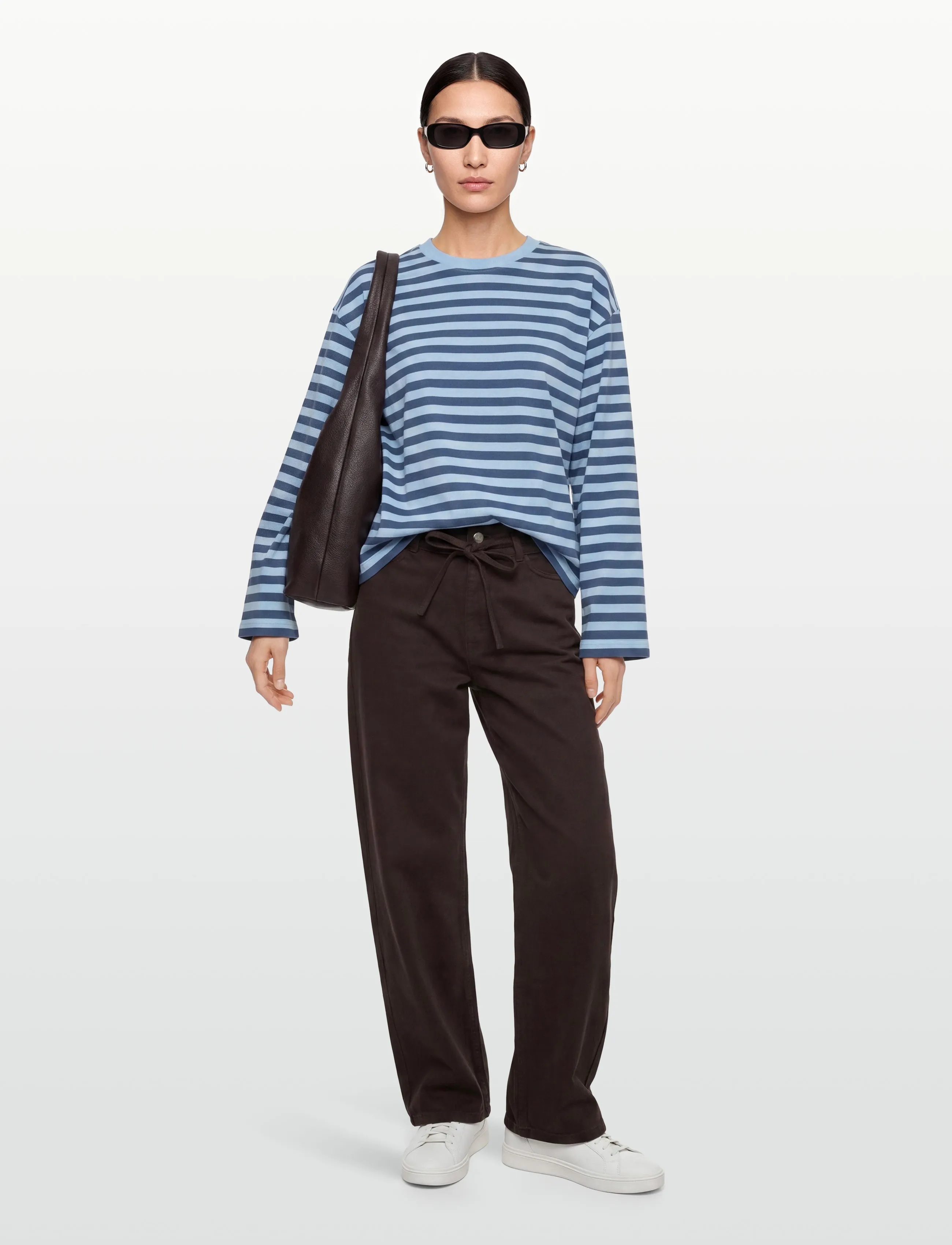 Gina Tricot - Stripe long sleeve tee - langermede topper - blue horizon stripe - 0