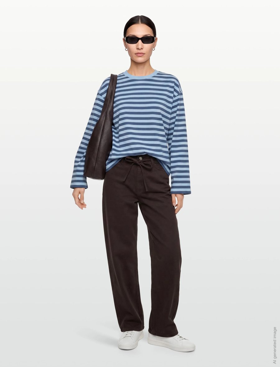 Gina Tricot - Stripe long sleeve tee - langärmlige tops - blue horizon stripe - 0