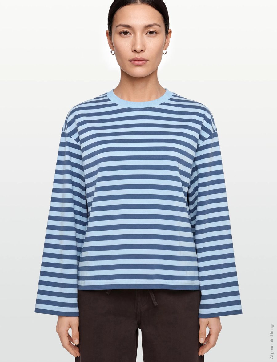 Gina Tricot - Stripe long sleeve tee - langärmlige tops - blue horizon stripe - 3