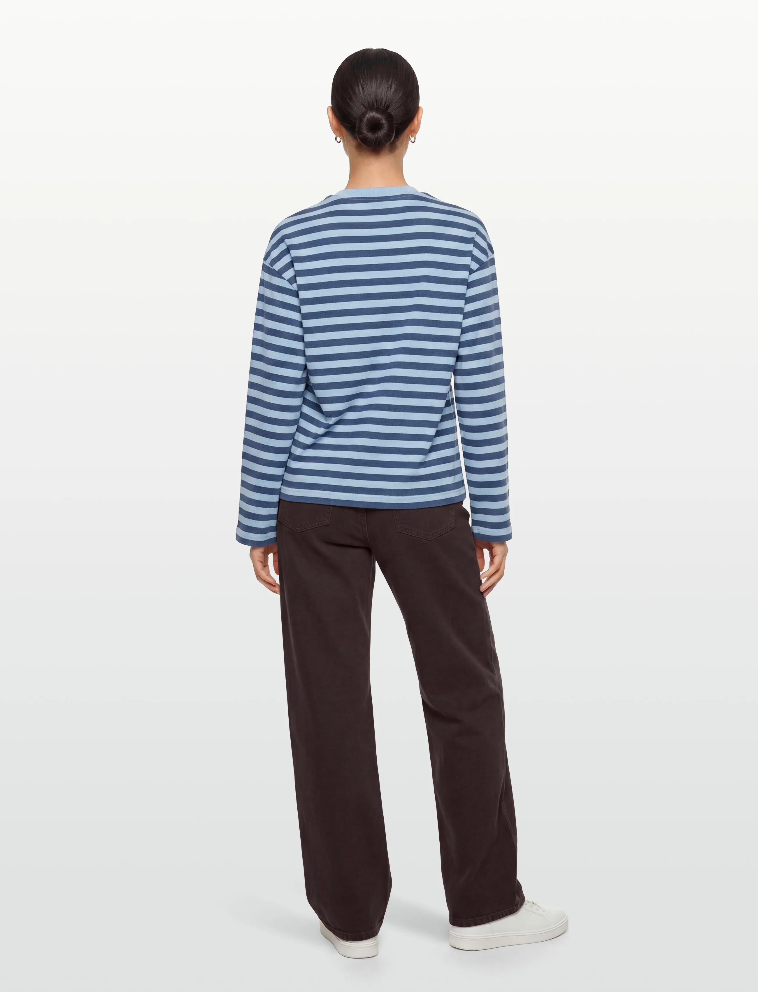 Gina Tricot - Stripe long sleeve tee - langermede topper - blue horizon stripe - 4