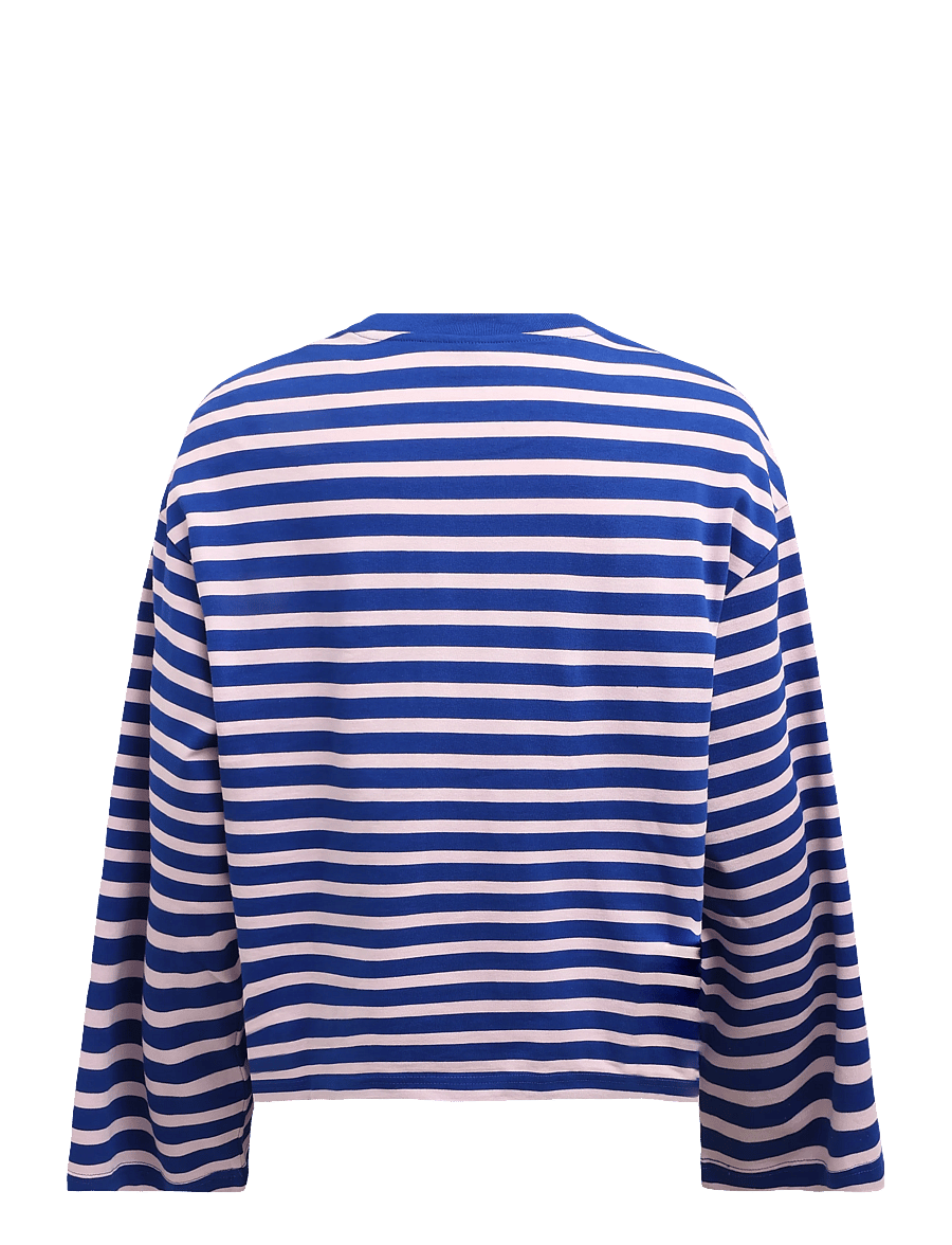 Gina Tricot - Stripe long sleeve tee - langärmlige tops - blue/pink stripe - 1