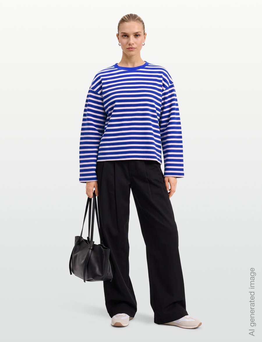 Gina Tricot - Stripe long sleeve tee - t-shirts met lange mouwen - blue/pink stripe - 0