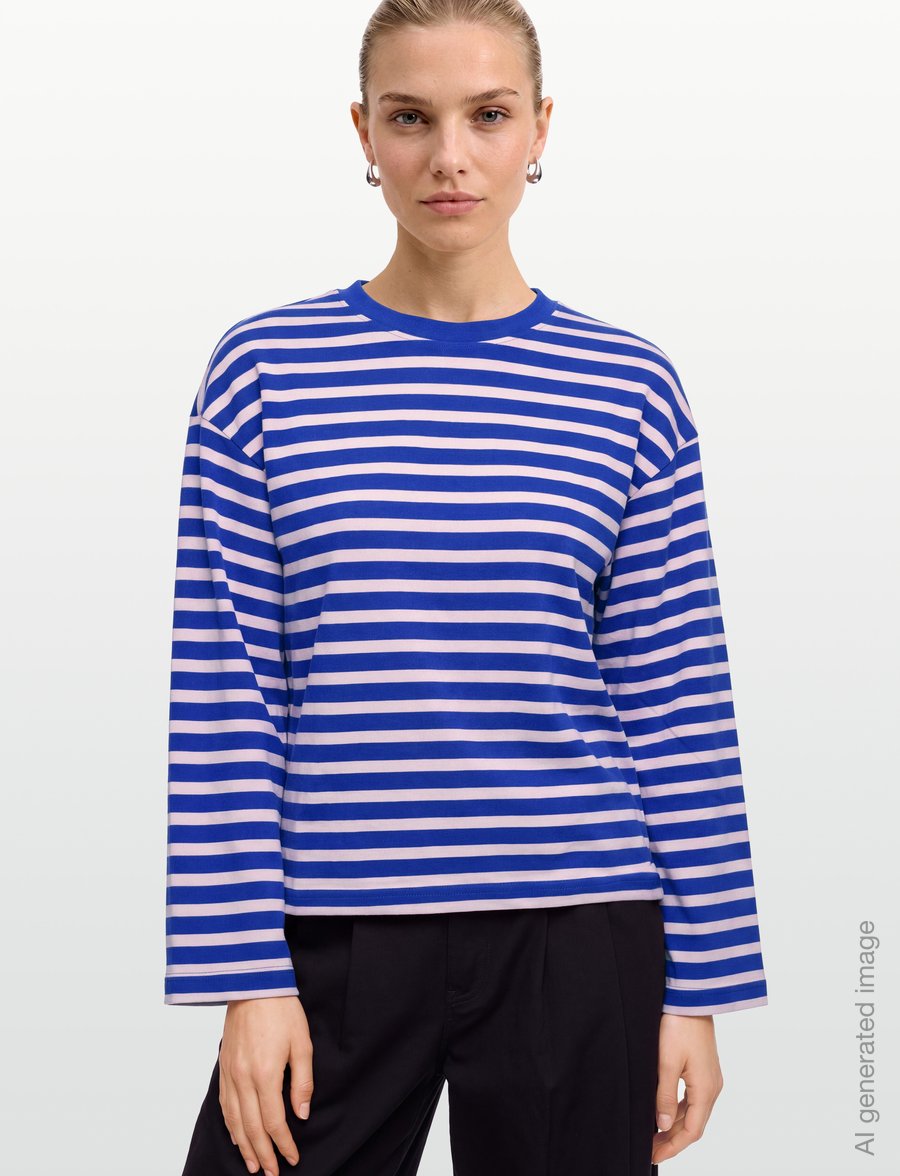 Gina Tricot - Stripe long sleeve tee - t-shirts met lange mouwen - blue/pink stripe - 3