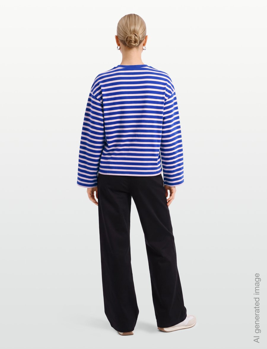 Gina Tricot - Stripe long sleeve tee - t-shirts met lange mouwen - blue/pink stripe - 4