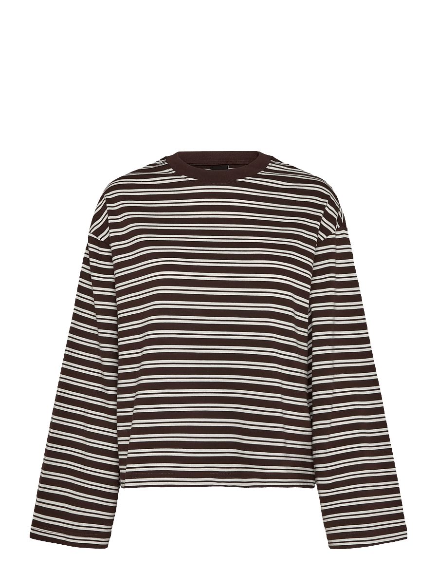 Gina Tricot - Stripe long sleeve tee - langærmede toppe - chicory coffee (7086) - 0