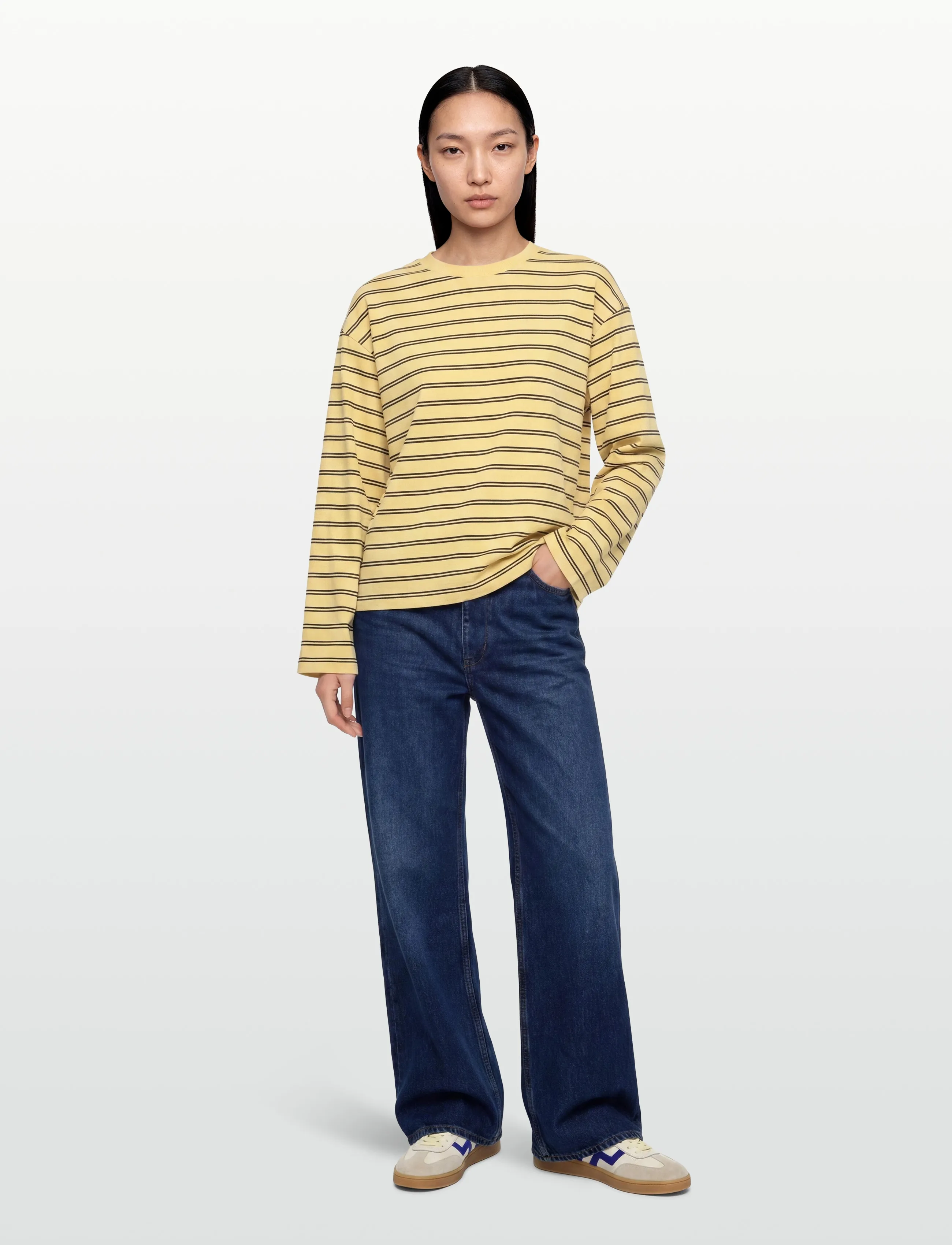 Gina Tricot - Stripe long sleeve tee - long-sleeved tops - golden haze stripe - 0