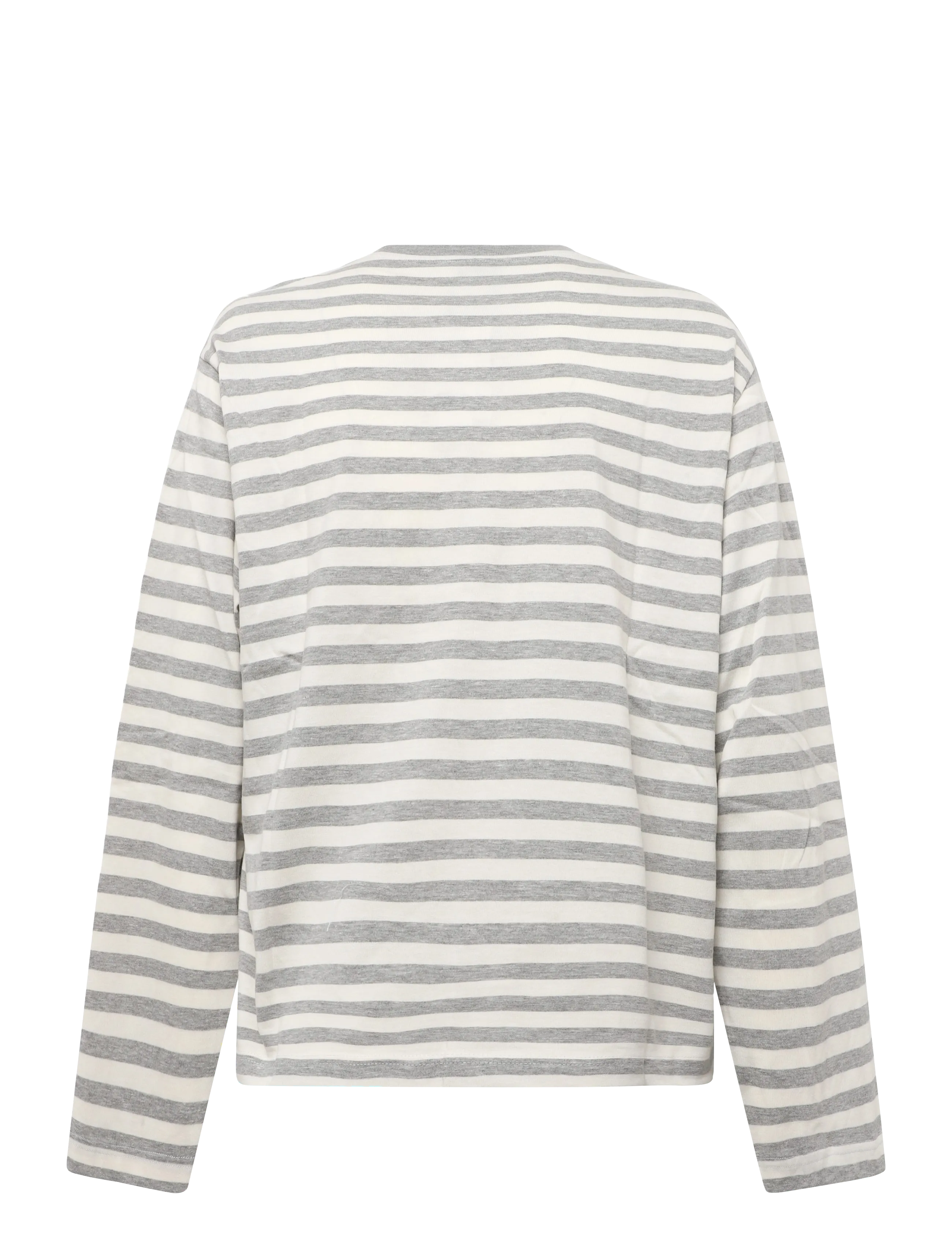 Gina Tricot - Stripe long sleeve tee - långärmade toppar - lt grey mel stripe - 1