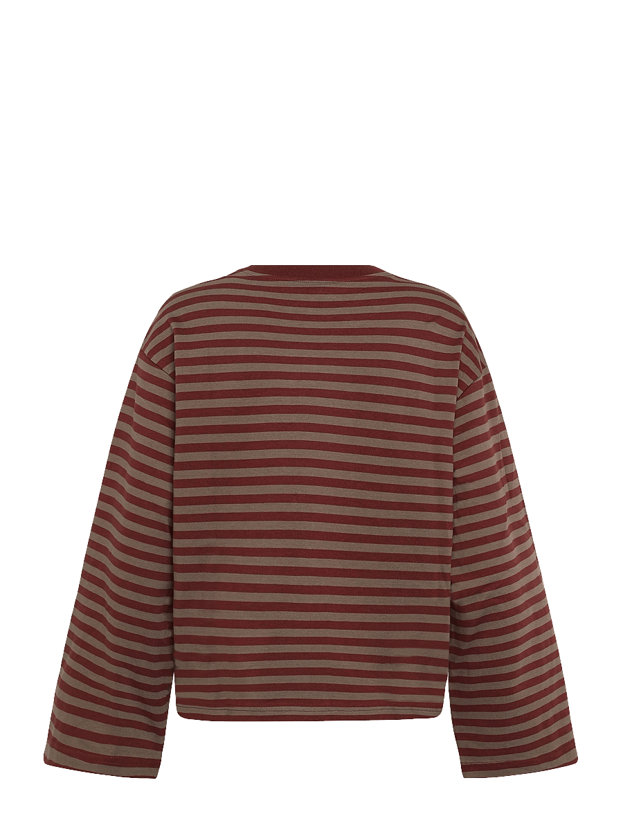 Gina Tricot - Stripe long sleeve tee - langärmlige tops - morel stripe - 1
