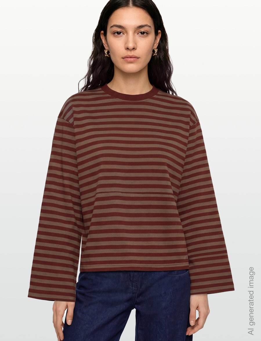 Gina Tricot - Stripe long sleeve tee - pikkade varrukatega topid - morel stripe - 3