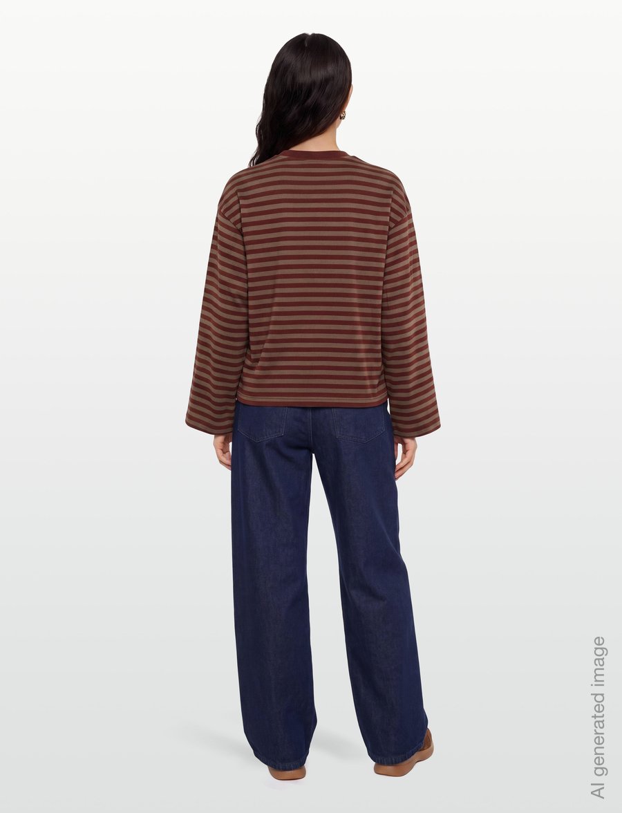Gina Tricot - Stripe long sleeve tee - pikkade varrukatega topid - morel stripe - 4