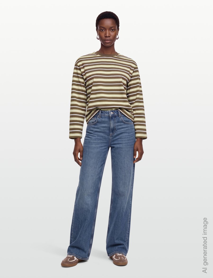 Gina Tricot - Stripe long sleeve tee - long-sleeved tops - weeping willow - 0