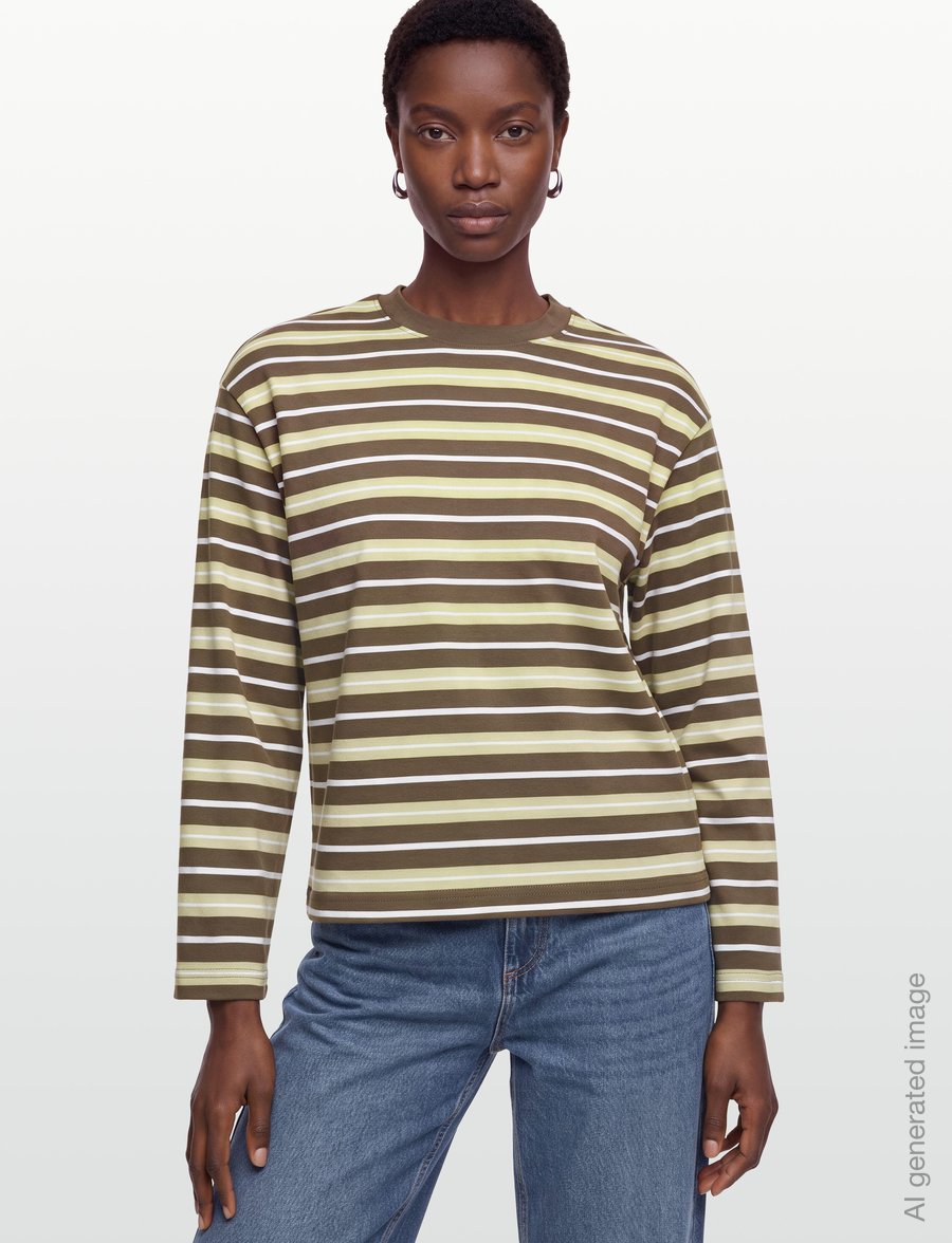 Gina Tricot - Stripe long sleeve tee - long-sleeved tops - weeping willow - 3