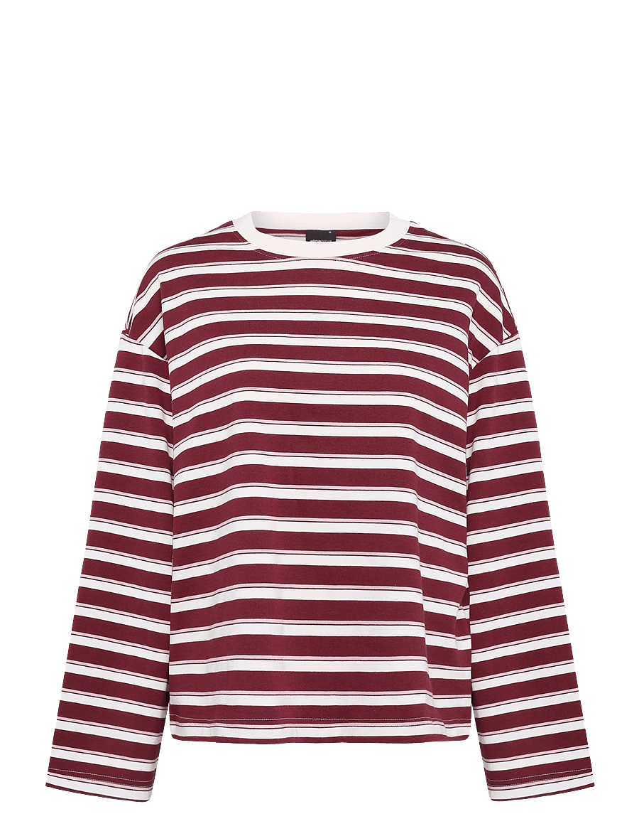Gina Tricot - Stripe long sleeve tee - langærmede toppe - windsor wine - 0
