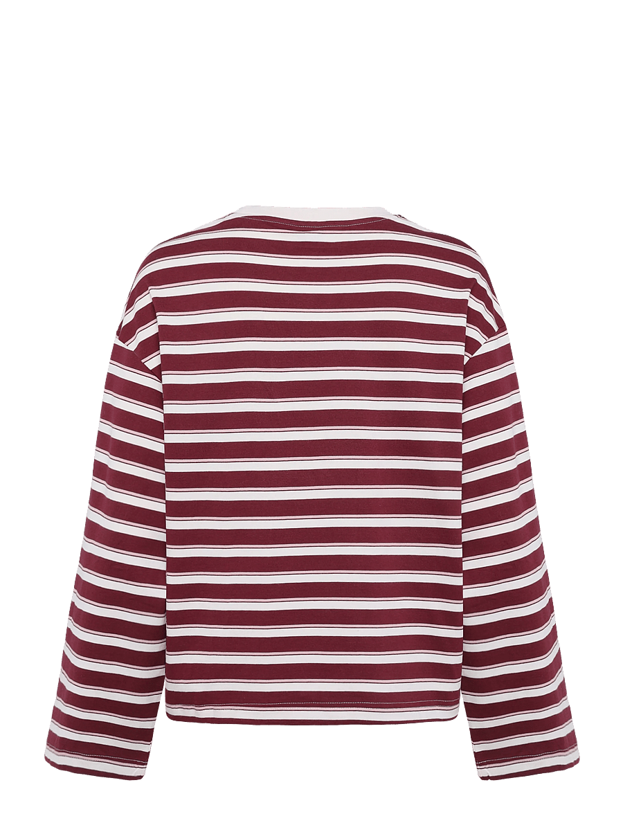 Gina Tricot - Stripe long sleeve tee - langærmede toppe - windsor wine - 1