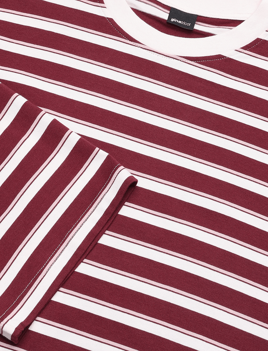 Gina Tricot - Stripe long sleeve tee - langærmede toppe - windsor wine - 2