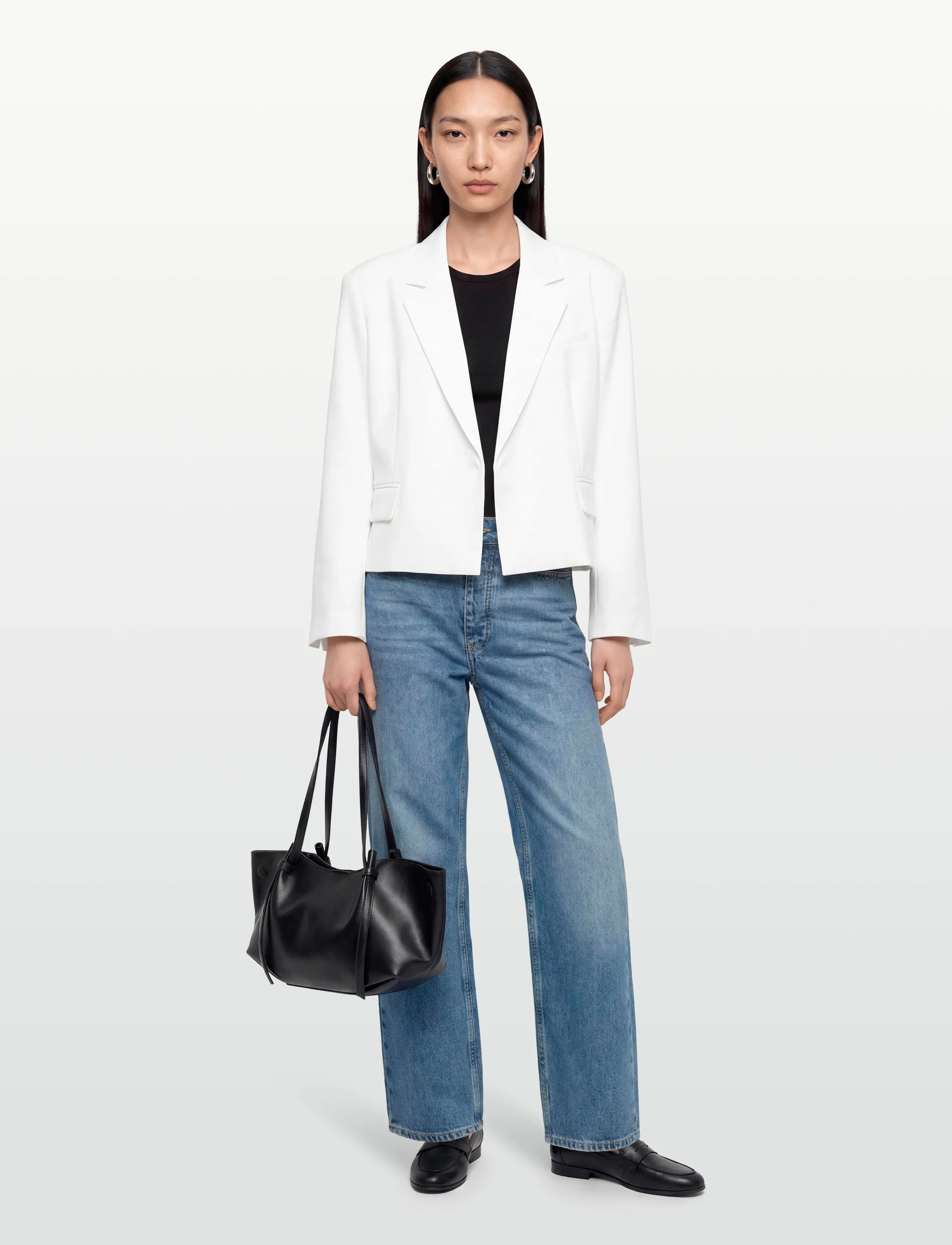 Gina Tricot Boxy Blazer, L, White, Blazere > Blazere I Overstørrelse, Dame