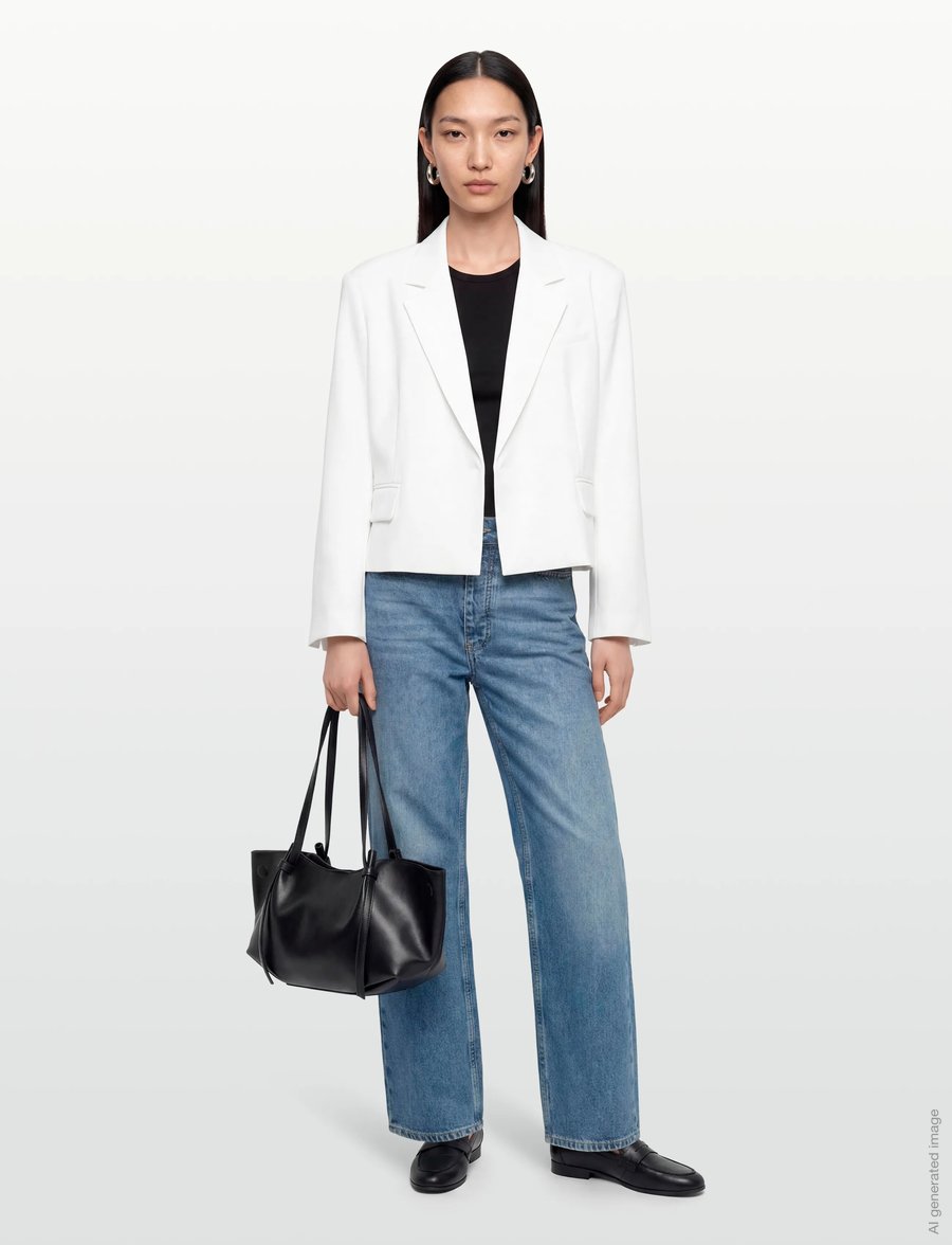 Gina Tricot - Boxy blazer - oversized blazere - white (1000) - 0