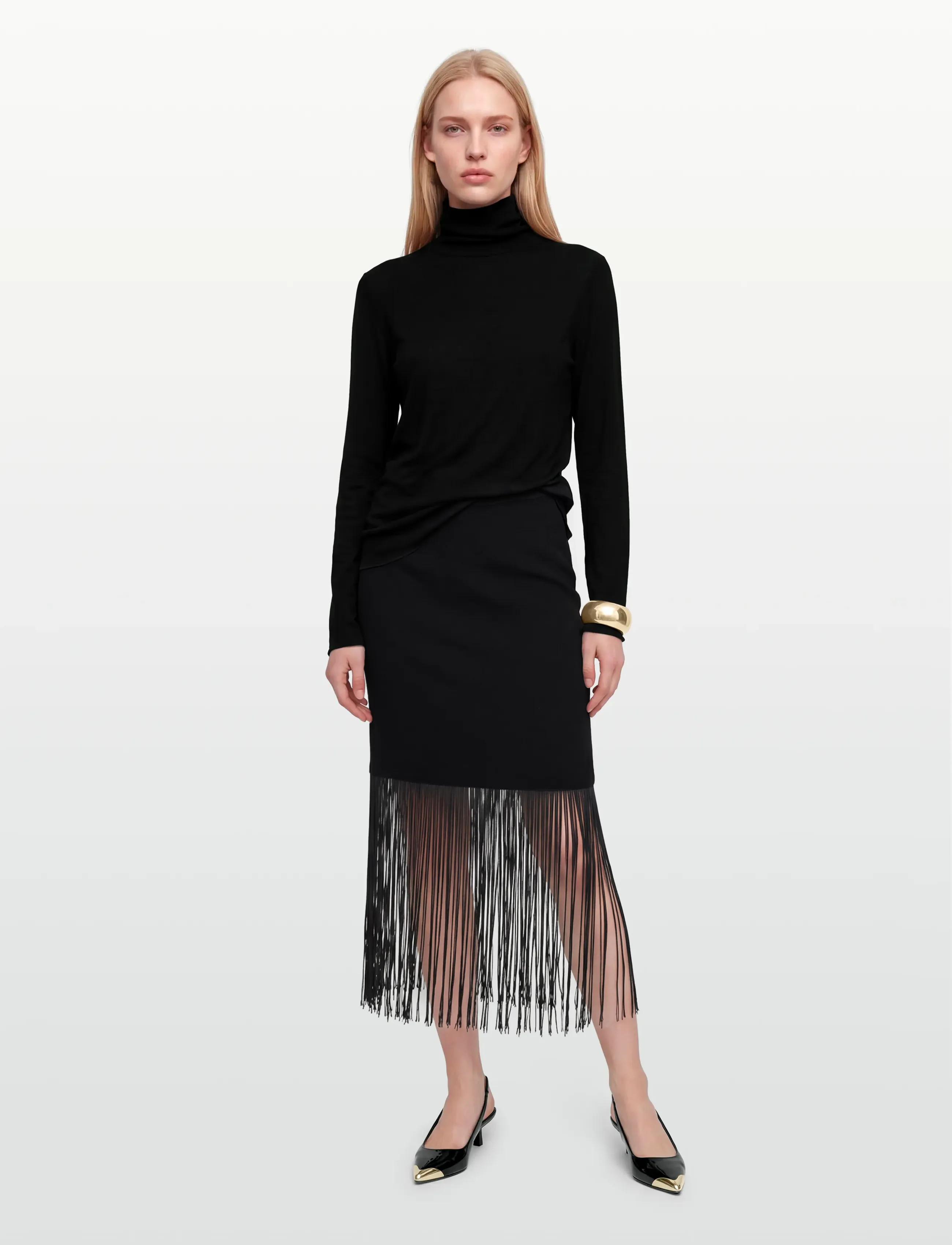 Gina Tricot Fringe skirt - Röcke - BLACK (9000) / black