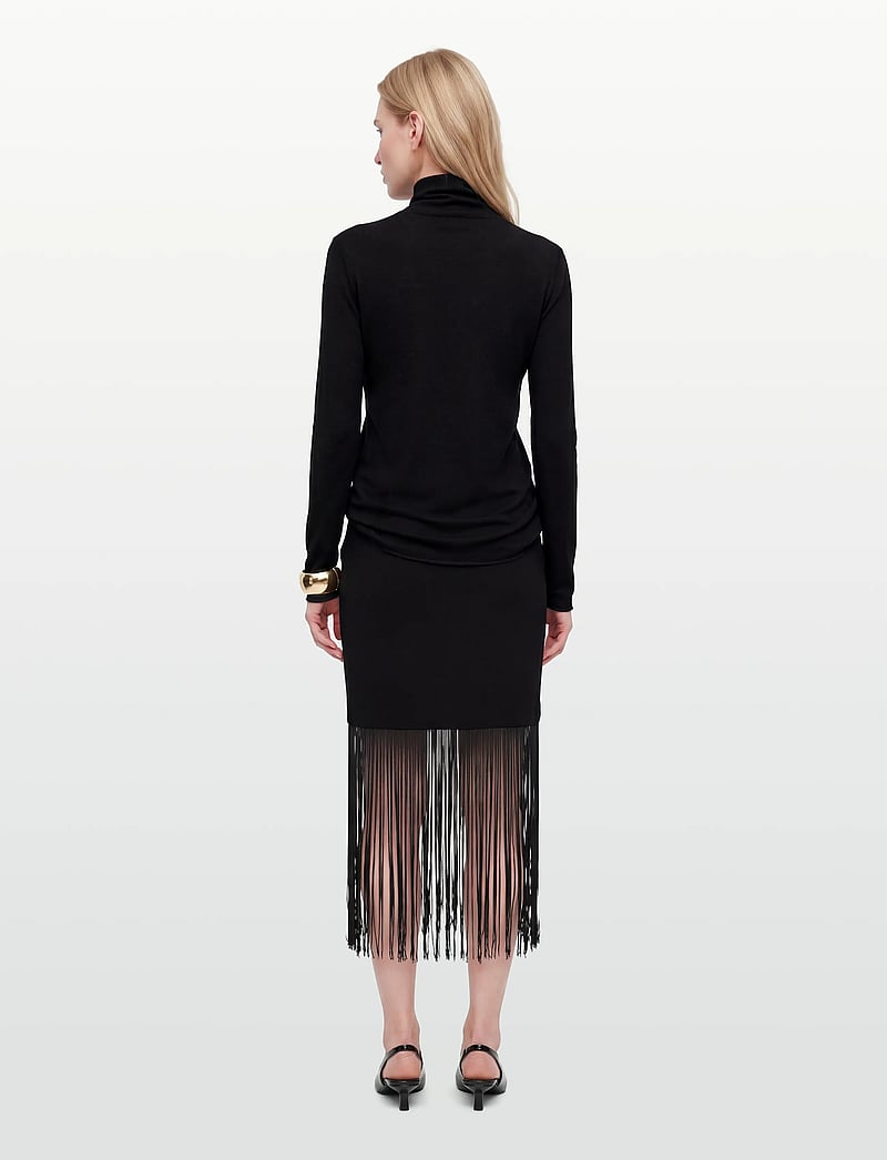 Gina Tricot - Fringe skirt - midi-röcke - black (9000) - 4