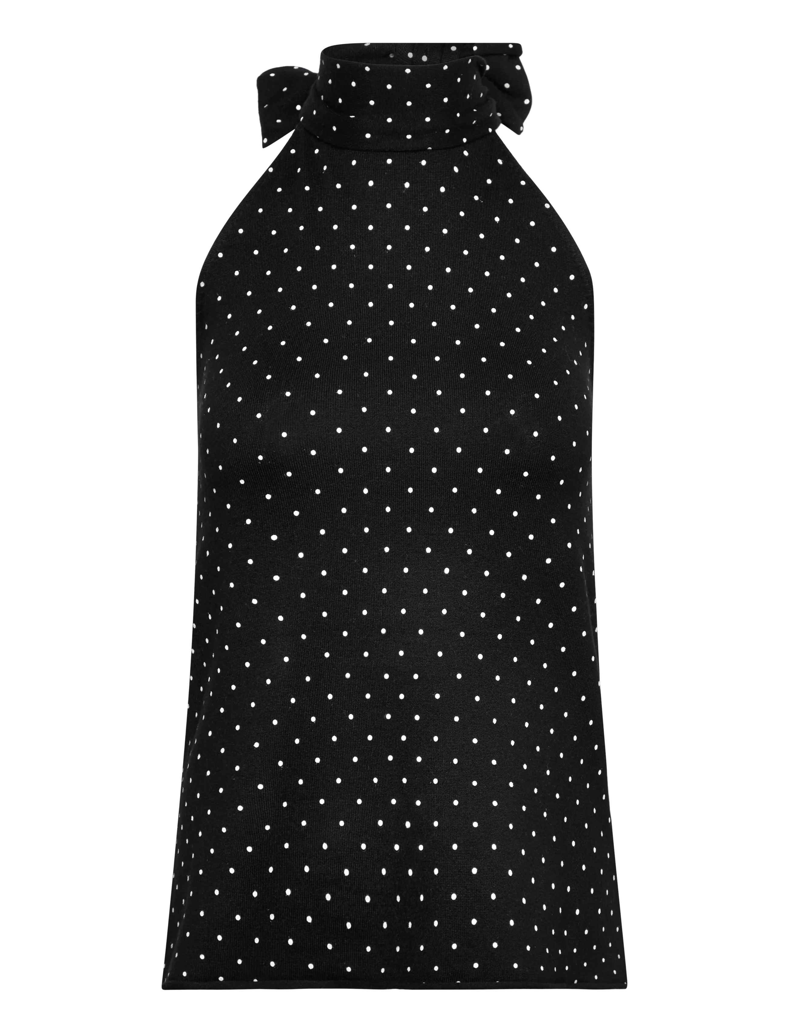 Gina Tricot Polka dot knitted top - Kläder - OFFWHITE DOT (1526) / black