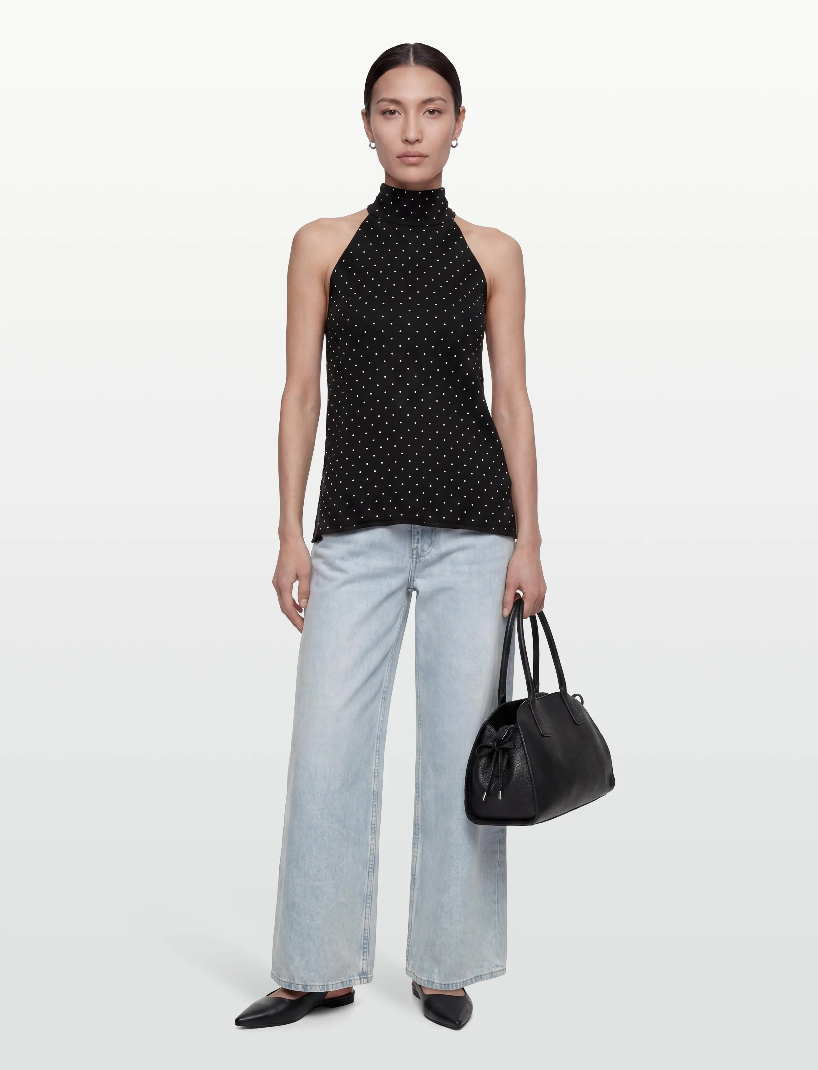 Gina Tricot Polka dot knitted top - T-Shirts & Tops - OFFWHITE DOT (1526) / black