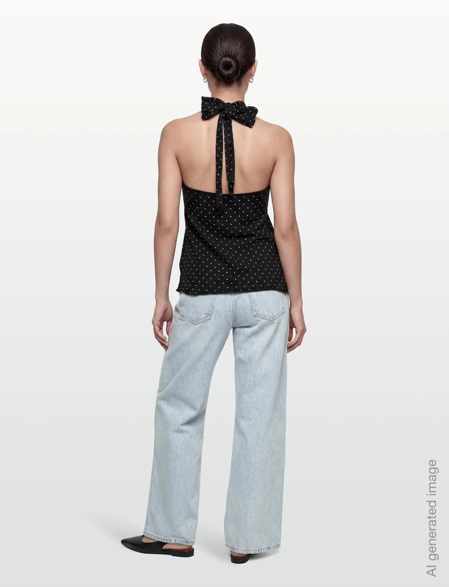 Gina Tricot - Polka dot knitted top - varrukateta topid - offwhite dot (1526) - 4