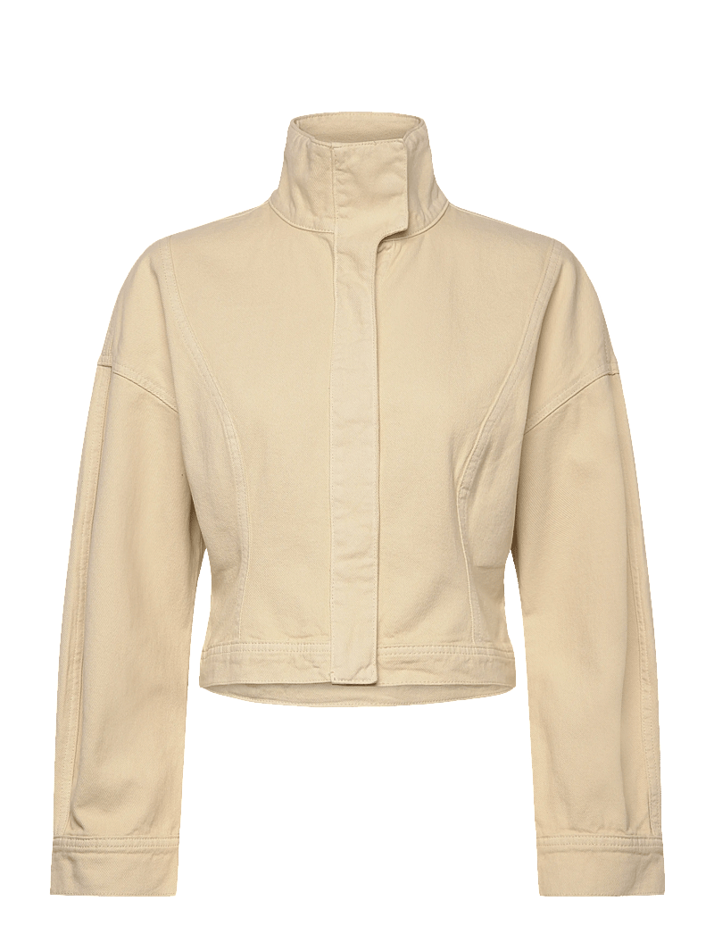 Gina Tricot - Sculpted denim jacket - forårsjakker - butter yellow (2076) - 0