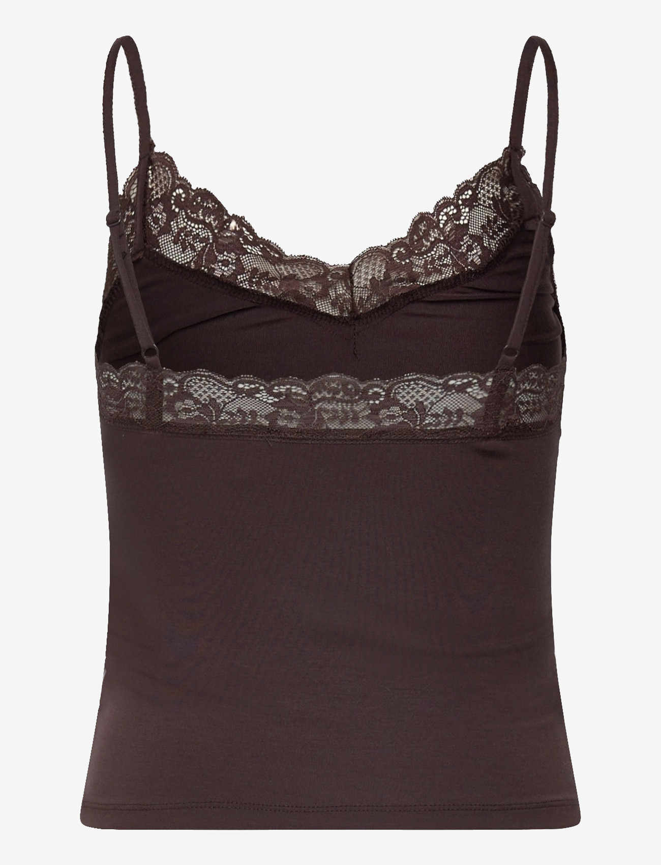 Gina Tricot - Soft lace loungewear singlet - alussärgid - chocolate plum (4015) - 1