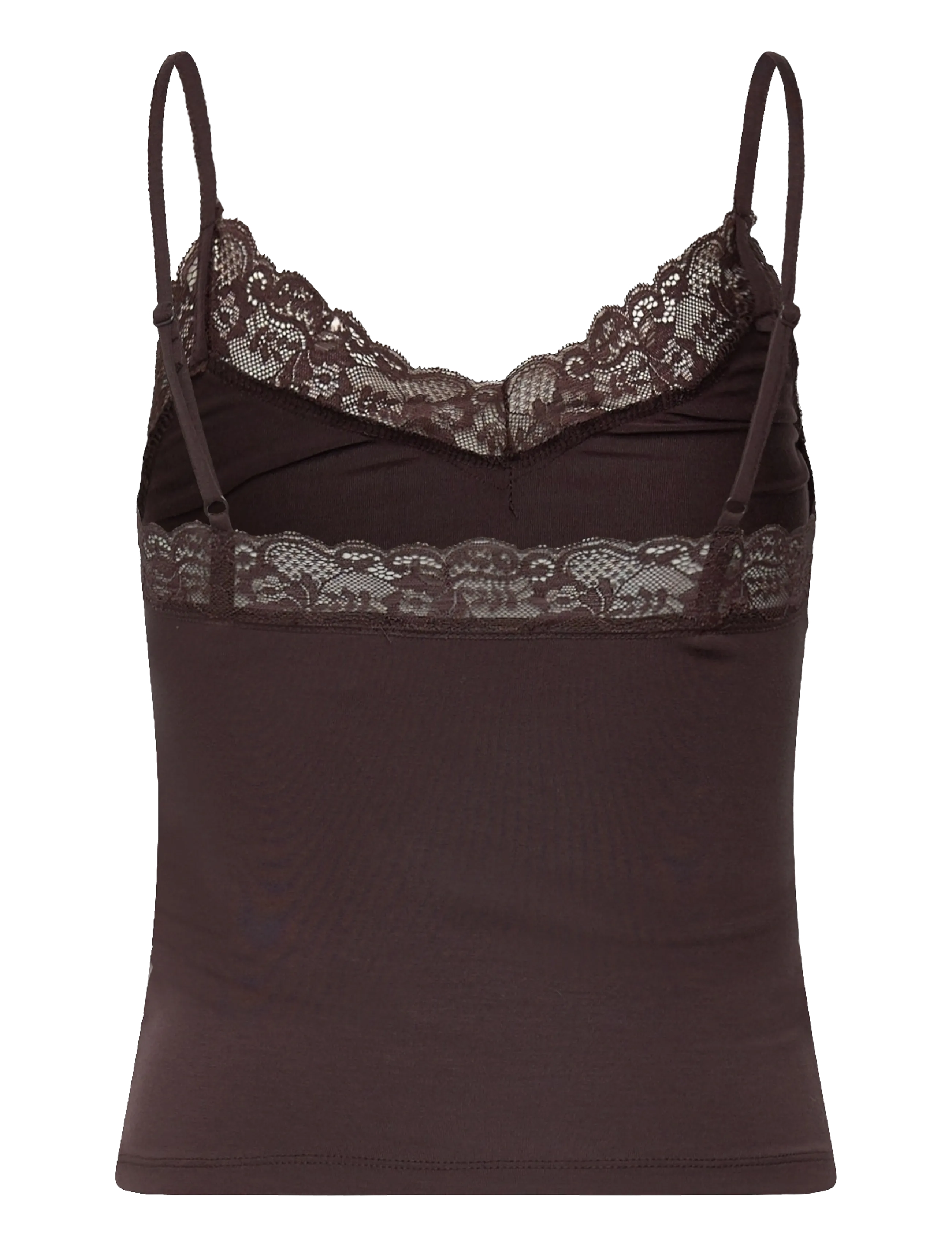 Gina Tricot - Soft lace loungewear singlet - overdele - chocolate plum (4015) - 1